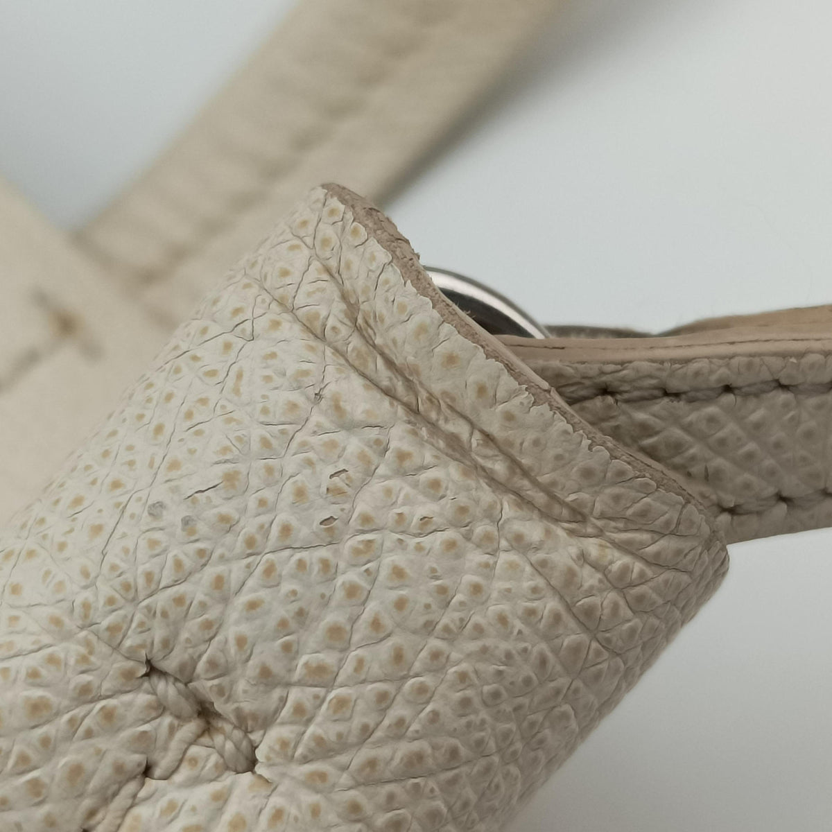 Pre-owned Celine Cabas Tote Cream × Black Leather  shoulderbag | stylenewstar