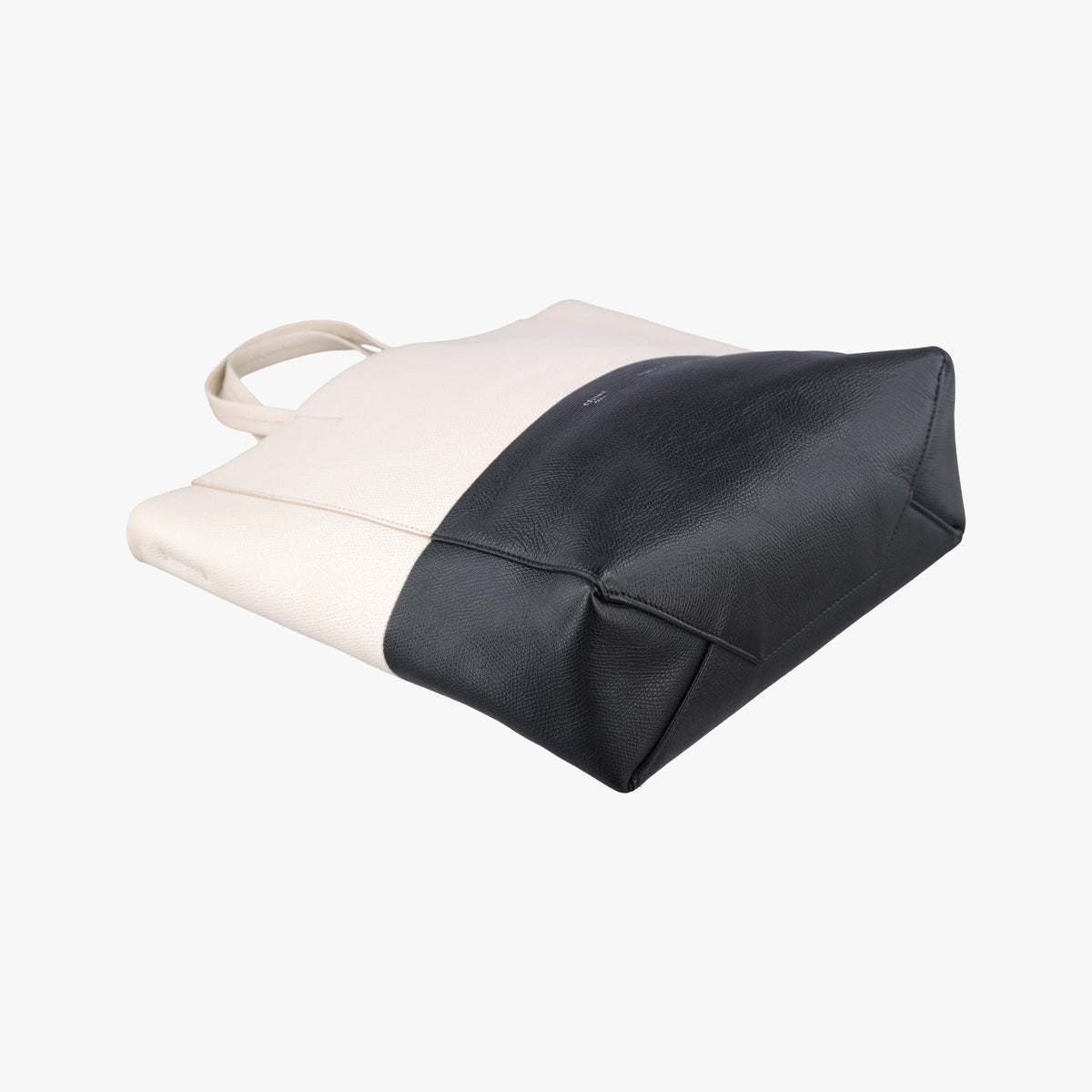 Pre-owned Celine Cabas Tote Cream × Black Leather  shoulderbag | stylenewstar