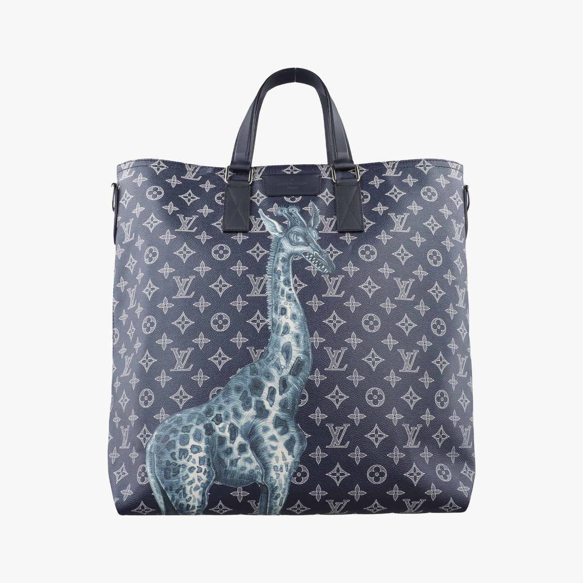 Vintage Louis Vuitton Jake & Dinos Chapman Brothers Giraffe Navy Monogram Savannah M54127 handbag | stylenewstar