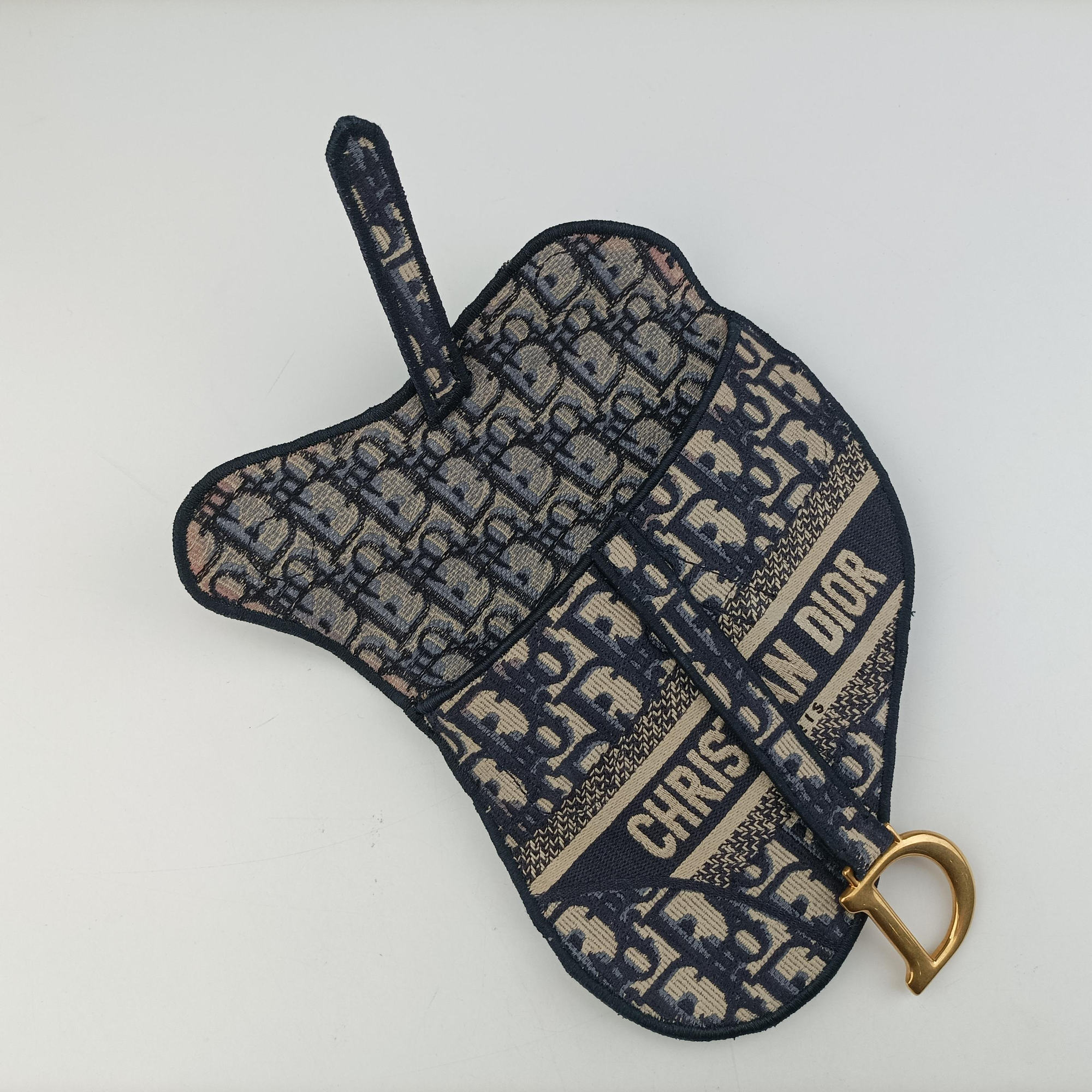 Vintage Christian Dior Saddle Gray×Navy Jacquard  bum bag/waist bag | stylenewstar