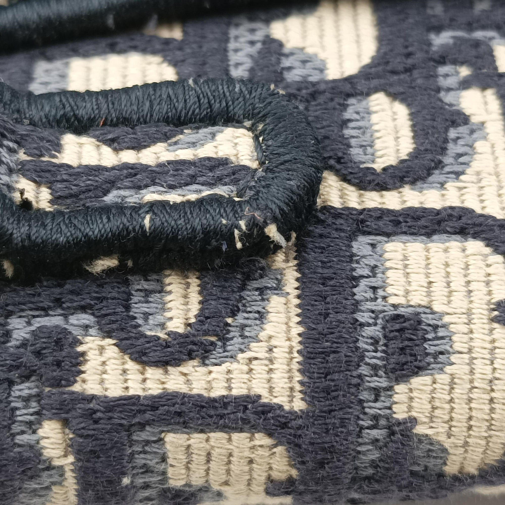 Vintage Christian Dior Saddle Gray×Navy Jacquard  bum bag/waist bag | stylenewstar