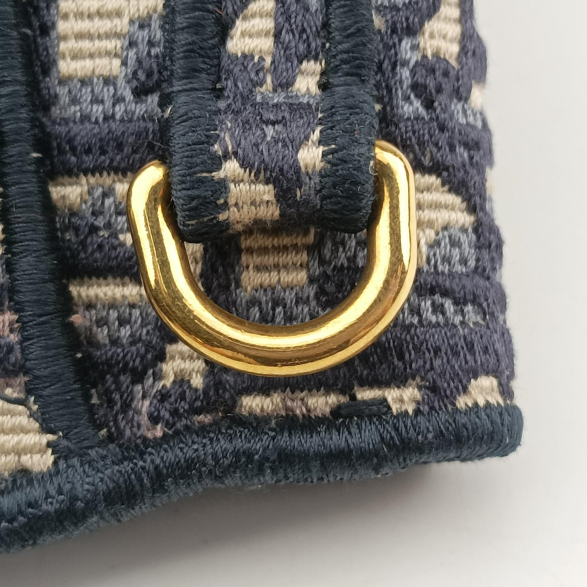 Vintage Christian Dior Saddle Gray×Navy Jacquard  bum bag/waist bag | stylenewstar