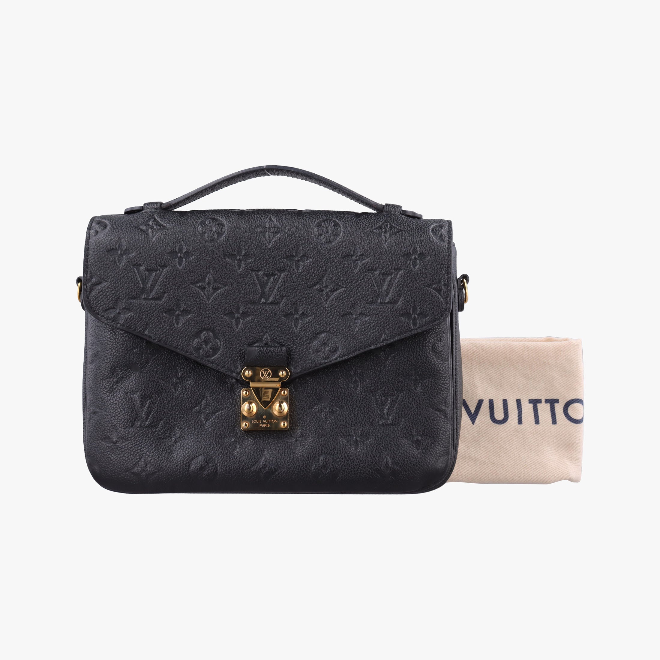 Vintage Louis Vuitton Pochette MeTIS MM Noir Monogram Empreinte M41487 handbag | stylenewstar