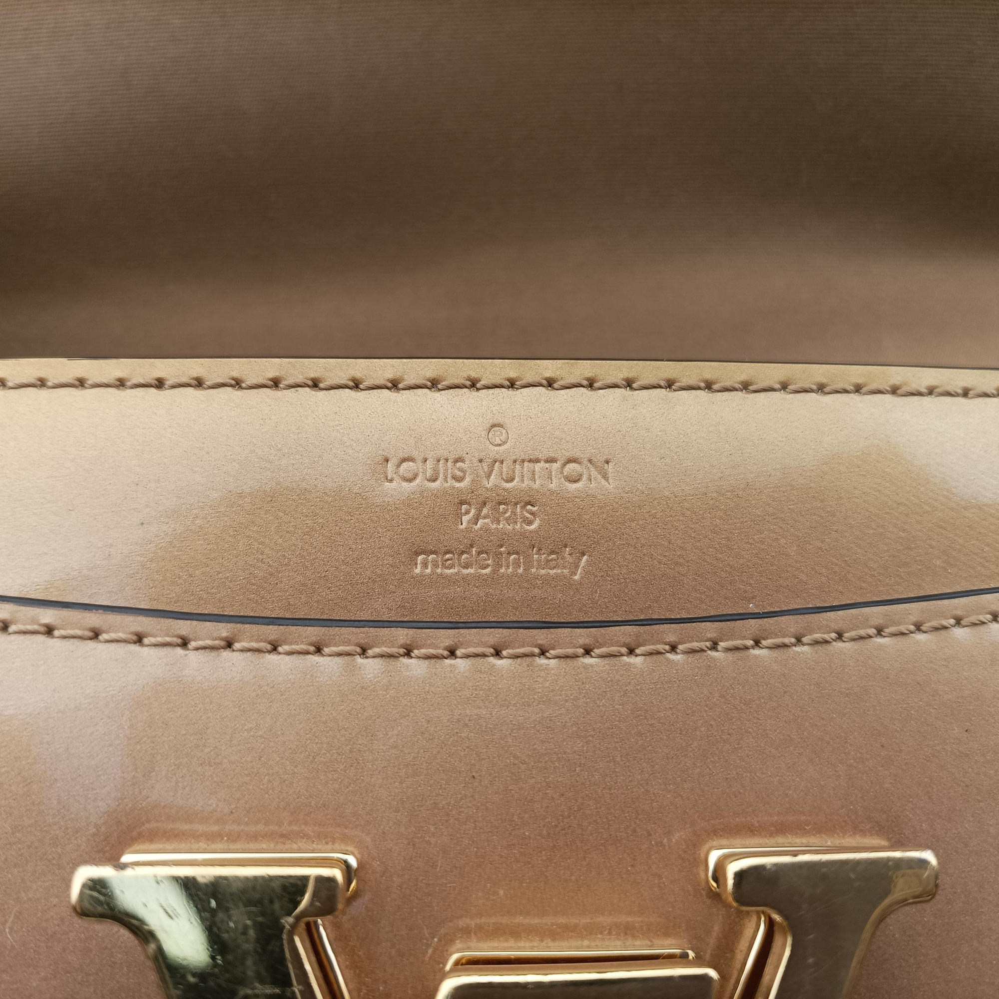 Pre-owned Louis Vuitton Pochette Louise MM Mustard Yellow Vernis  shoulderbag | stylenewstar