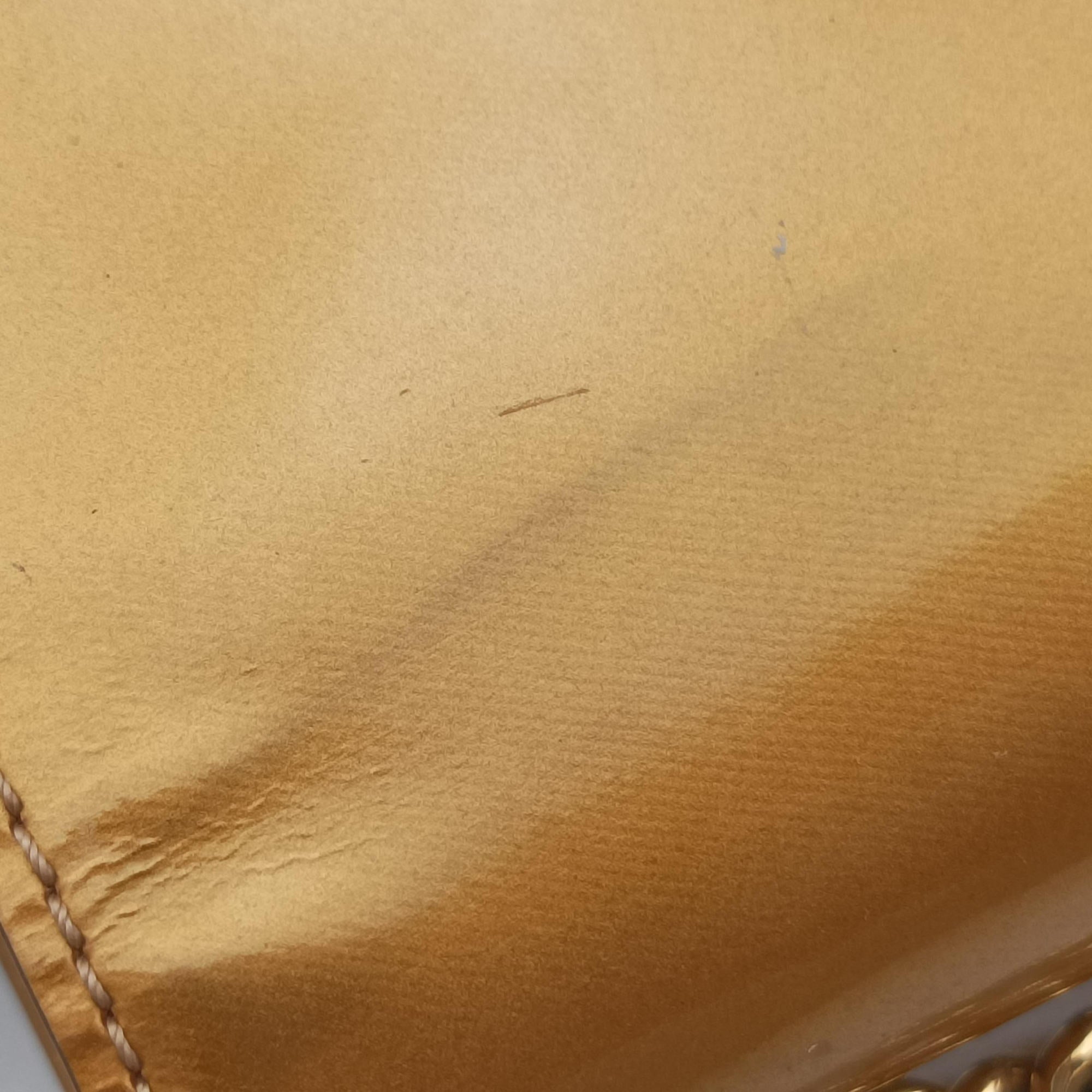 Pre-owned Louis Vuitton Pochette Louise MM Mustard Yellow Vernis  shoulderbag | stylenewstar