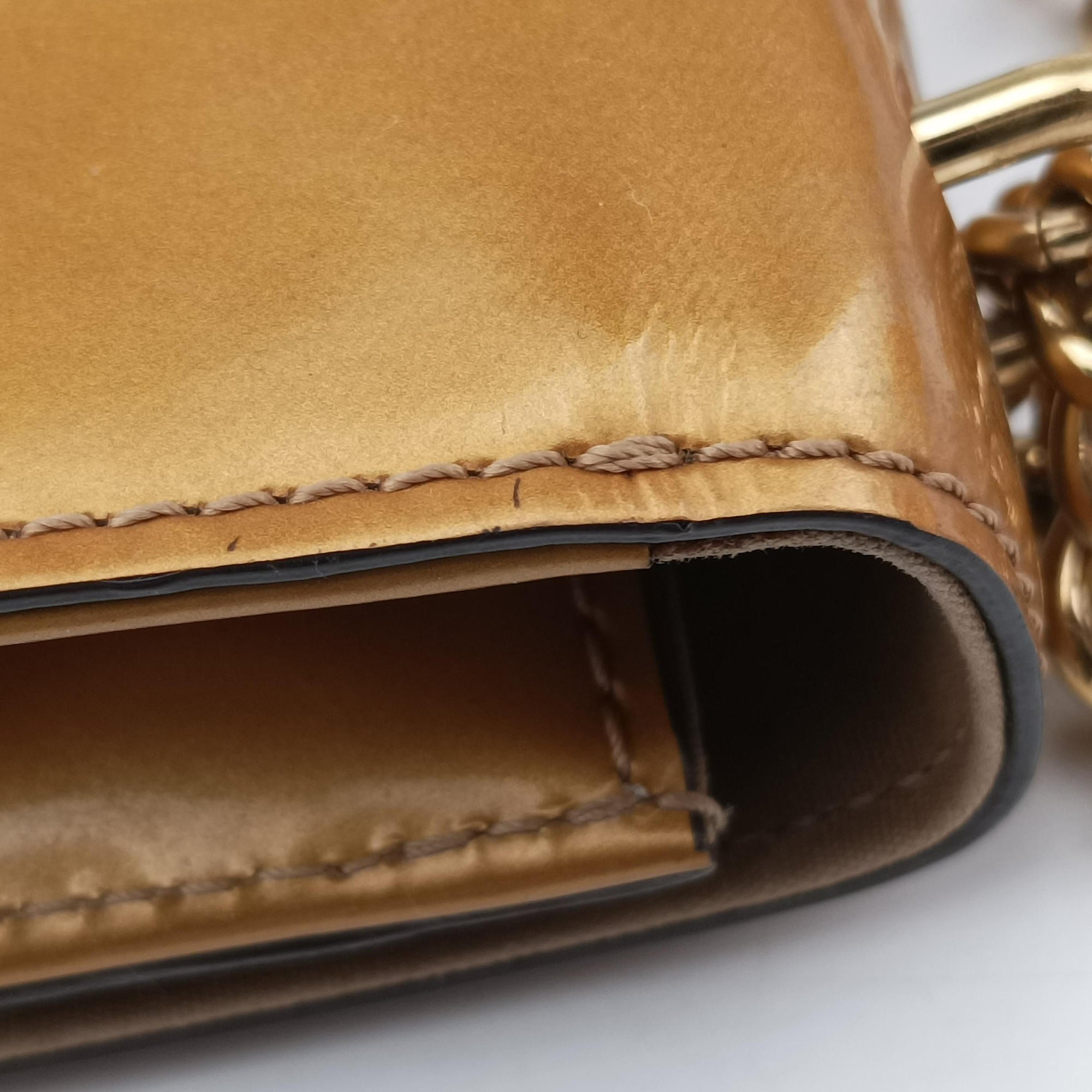 Pre-owned Louis Vuitton Pochette Louise MM Mustard Yellow Vernis  shoulderbag | stylenewstar