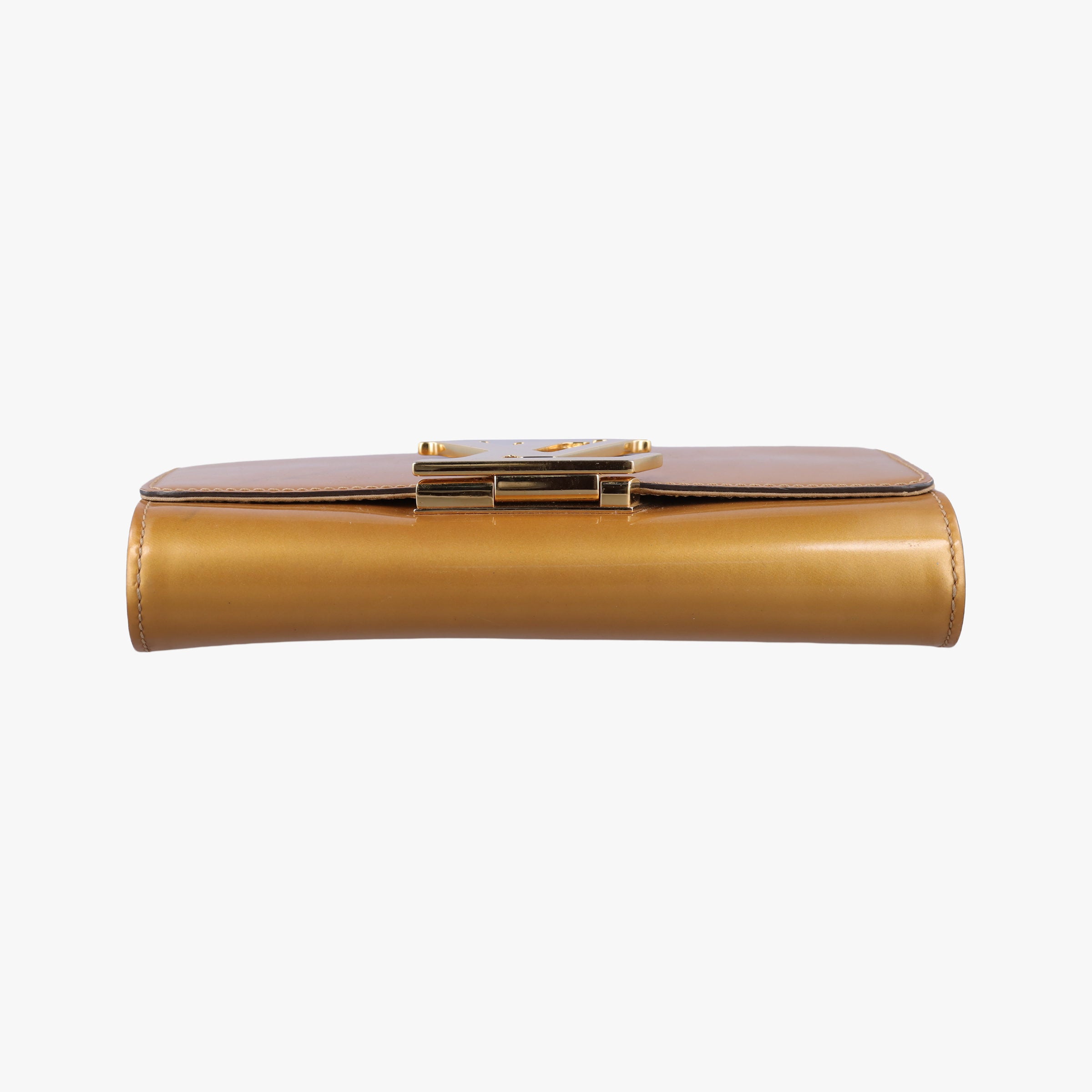 Pre-owned Louis Vuitton Pochette Louise MM Mustard Yellow Vernis  shoulderbag | stylenewstar