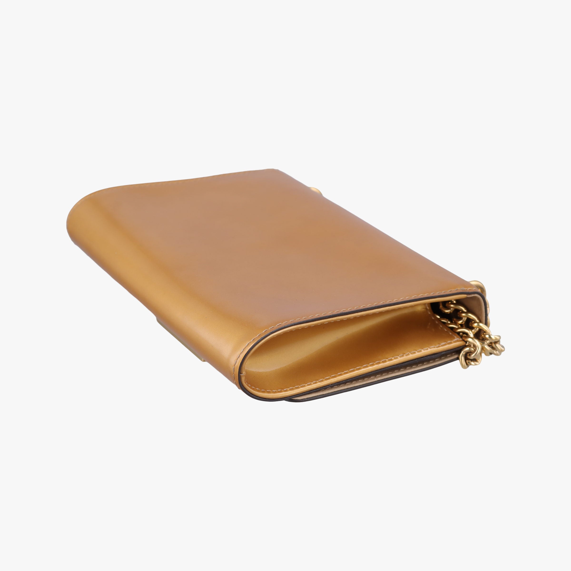 Pre-owned Louis Vuitton Pochette Louise MM Mustard Yellow Vernis  shoulderbag | stylenewstar
