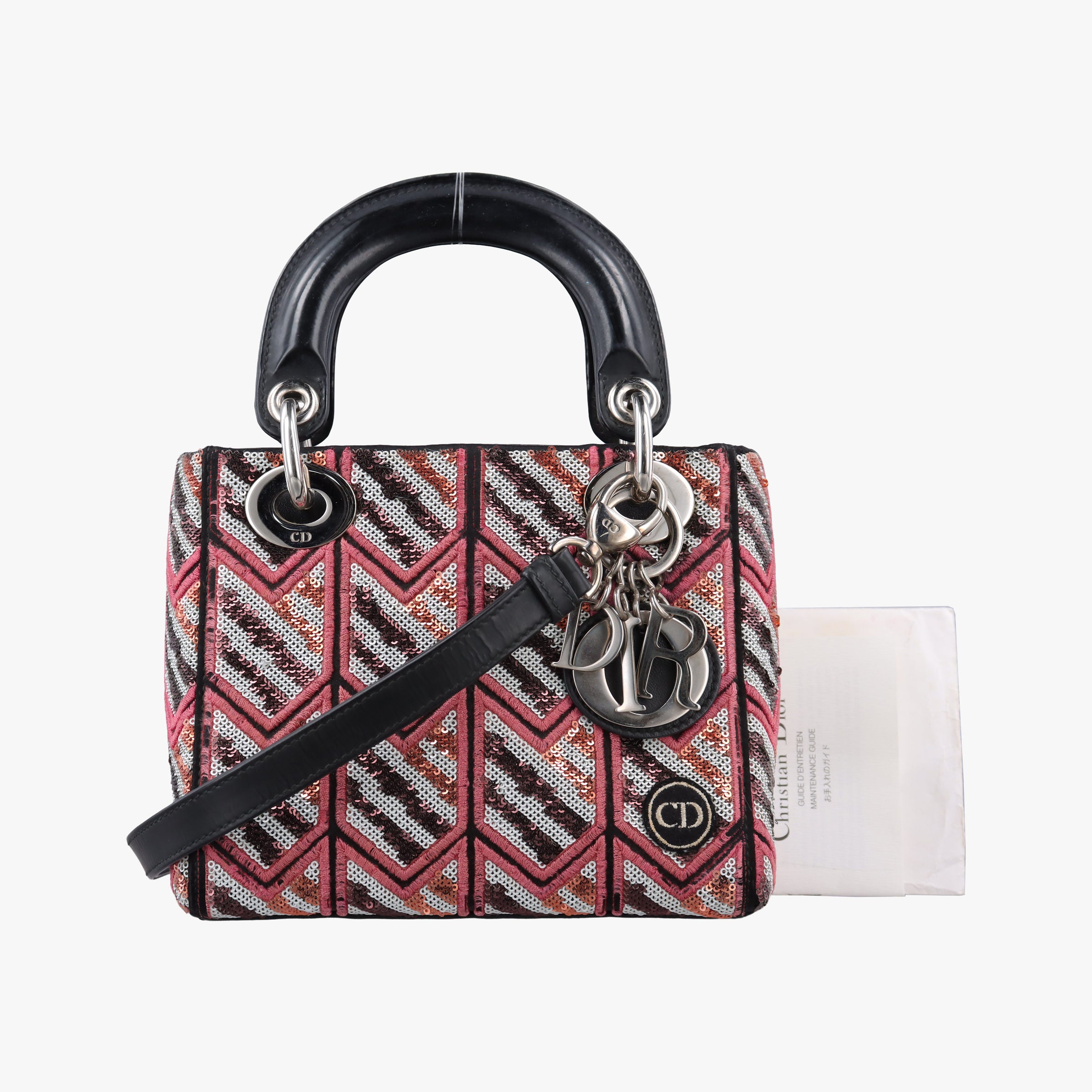 Pre-owned Christian Dior Lady Dior Multicolour Sequins￡ leather  shoulderbag | stylenewstar
