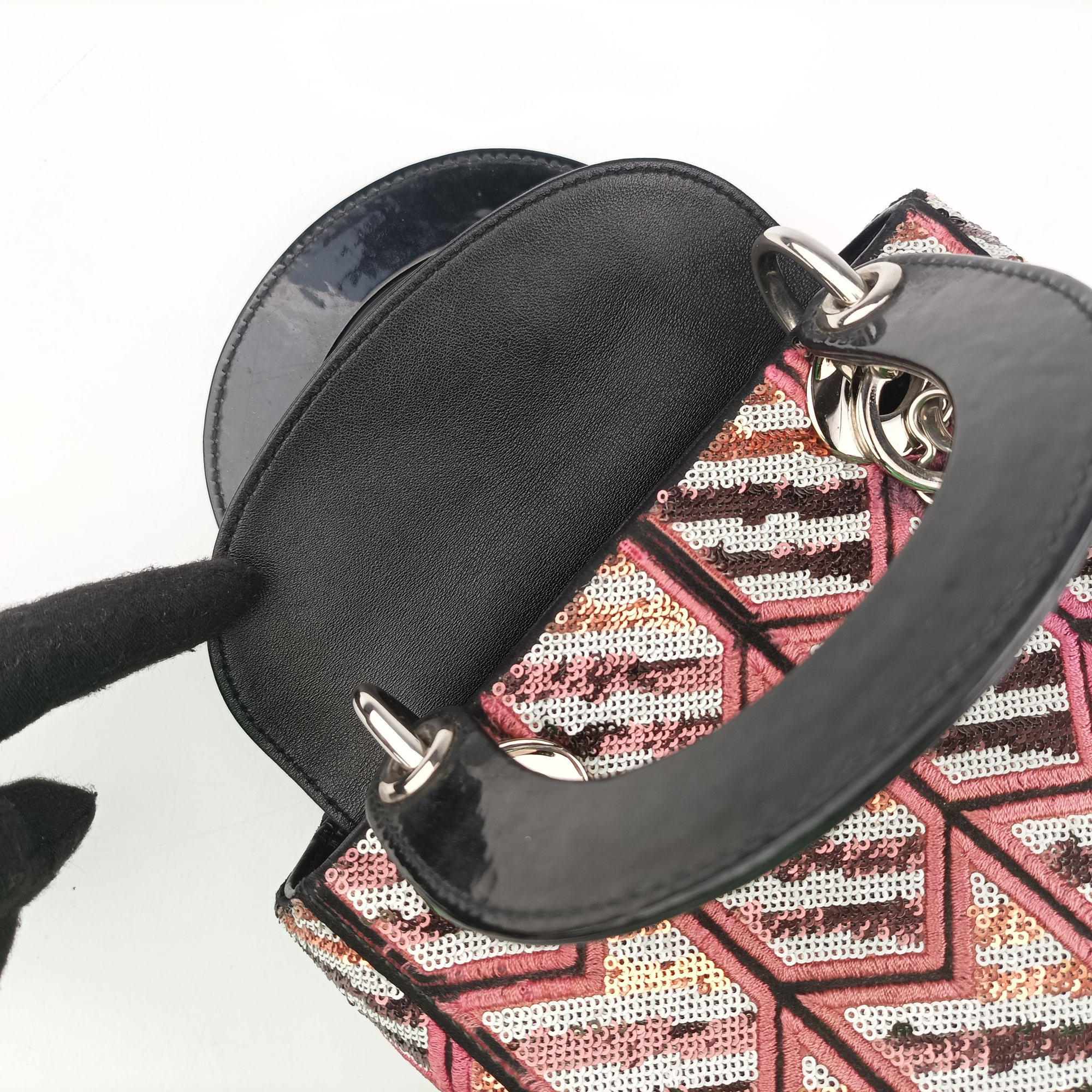 Pre-owned Christian Dior Lady Dior Multicolour Sequins￡ leather  shoulderbag | stylenewstar