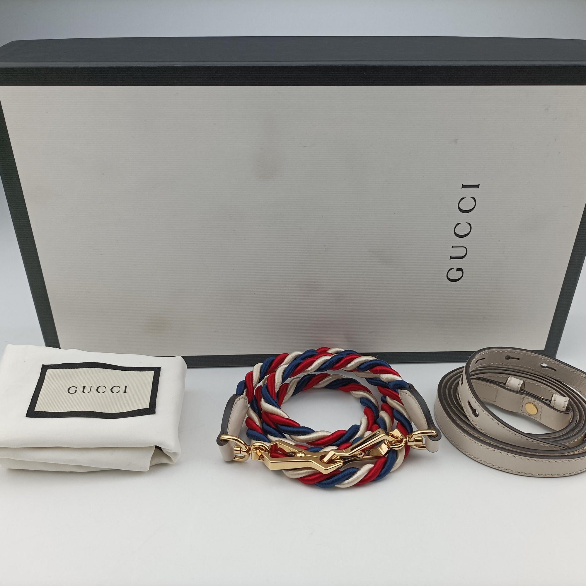 Vintage Gucci Sylvie Ivory×navy×red Leather 470270 shoulderbag | stylenewstar