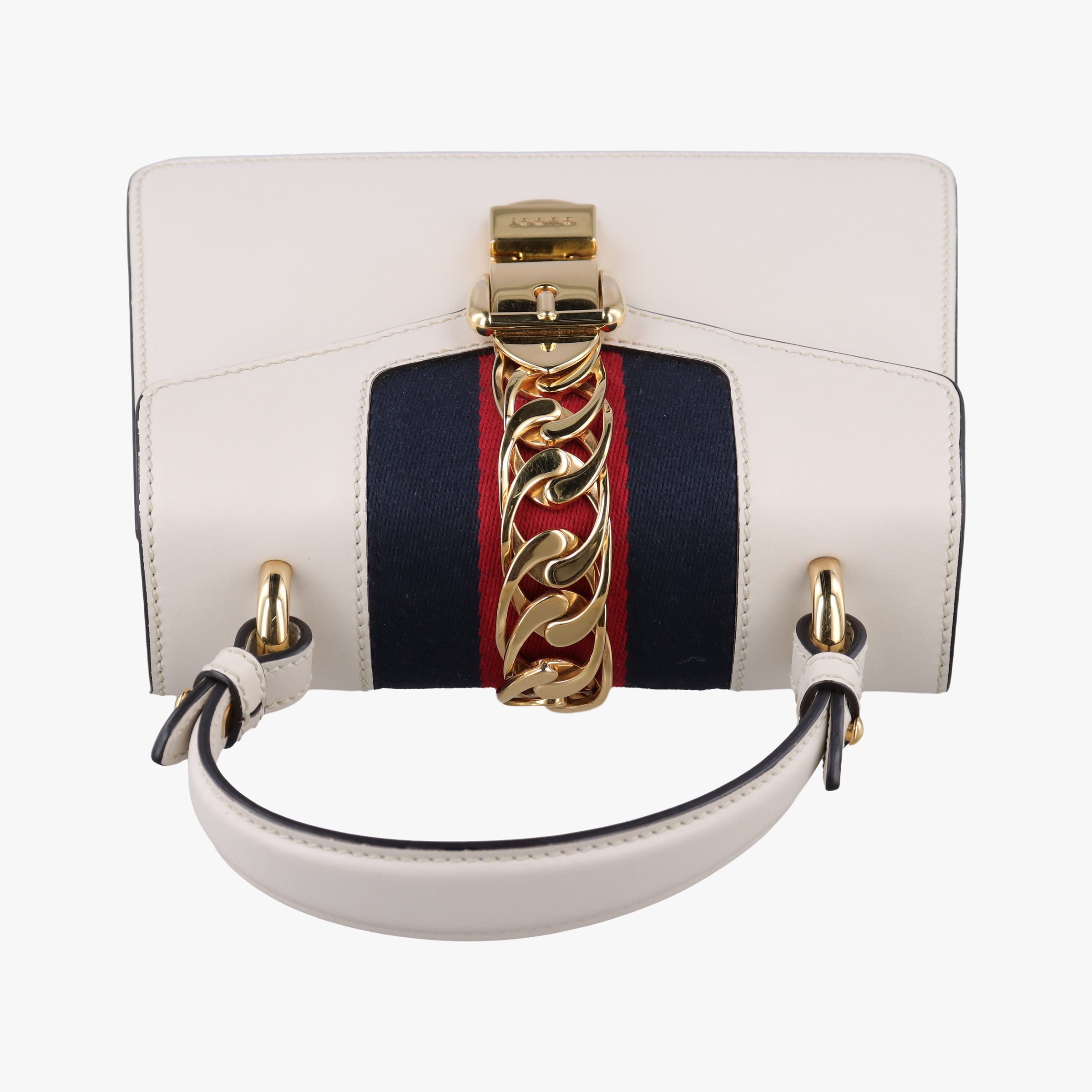 Vintage Gucci Sylvie Ivory×navy×red Leather 470270 shoulderbag | stylenewstar