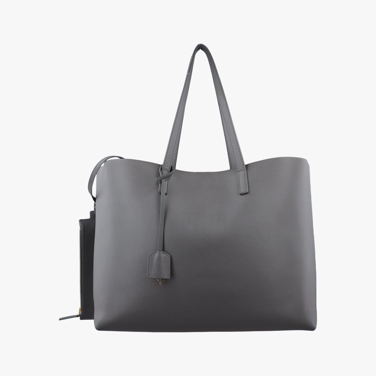 Secondhand Yves Saint Laurent Shopper Grey Leather 600281 shoulderbag | stylenewstar