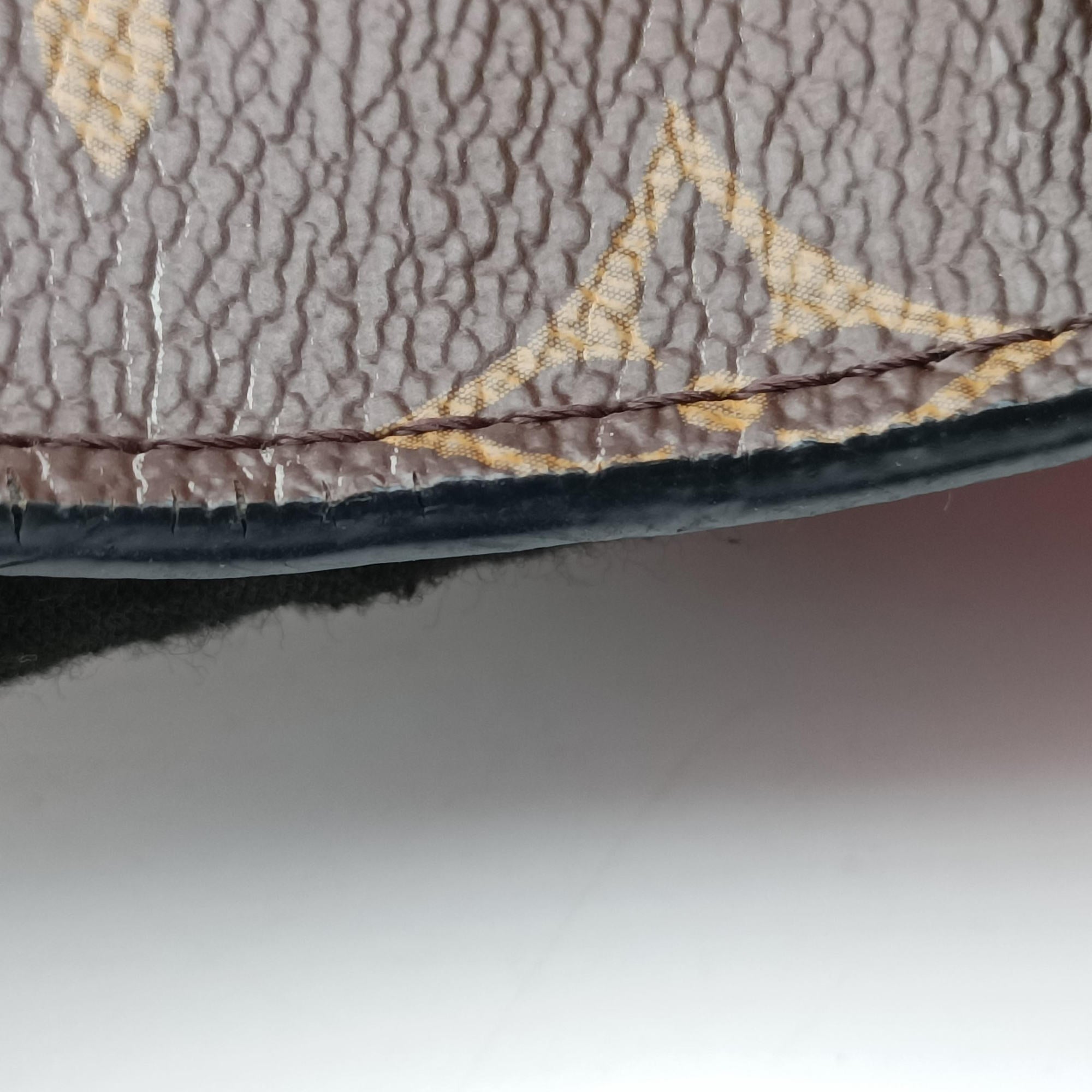 Pre-owned Louis Vuitton SAINT PLACIDE brown×CERISE Monogram Canvas×calf leather M43713 shoulderbag | stylenewstar