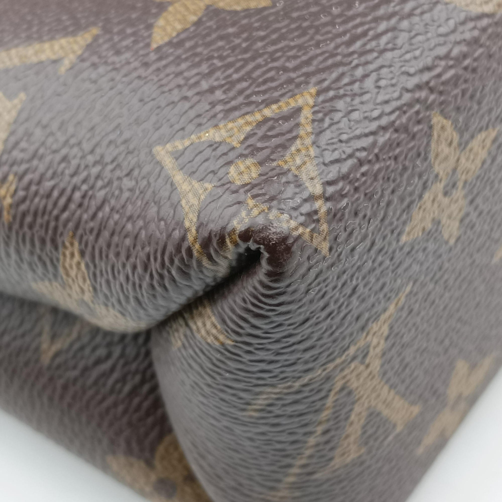 Pre-owned Louis Vuitton SAINT PLACIDE brown×CERISE Monogram Canvas×calf leather M43713 shoulderbag | stylenewstar