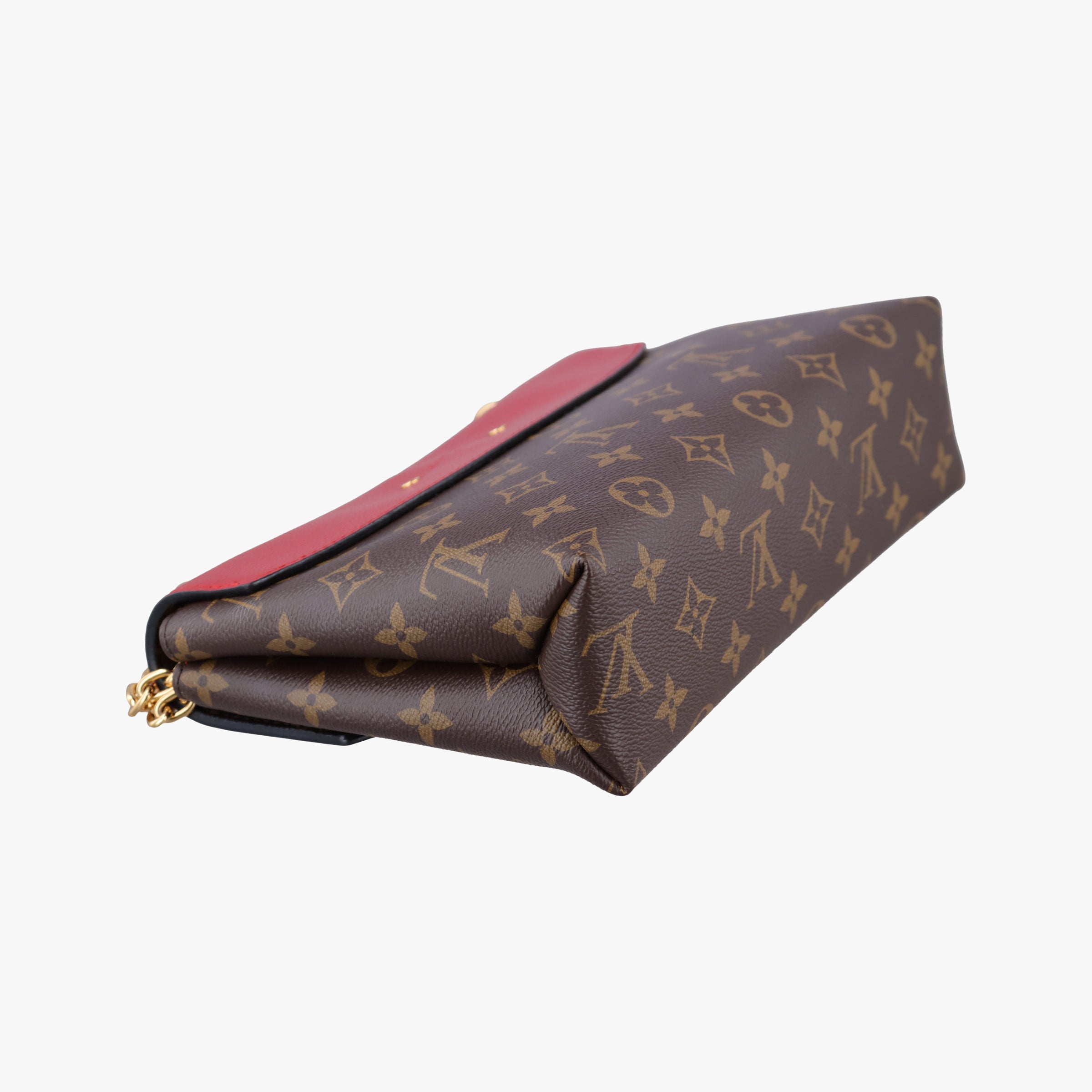 Pre-owned Louis Vuitton SAINT PLACIDE brown×CERISE Monogram Canvas×calf leather M43713 shoulderbag | stylenewstar