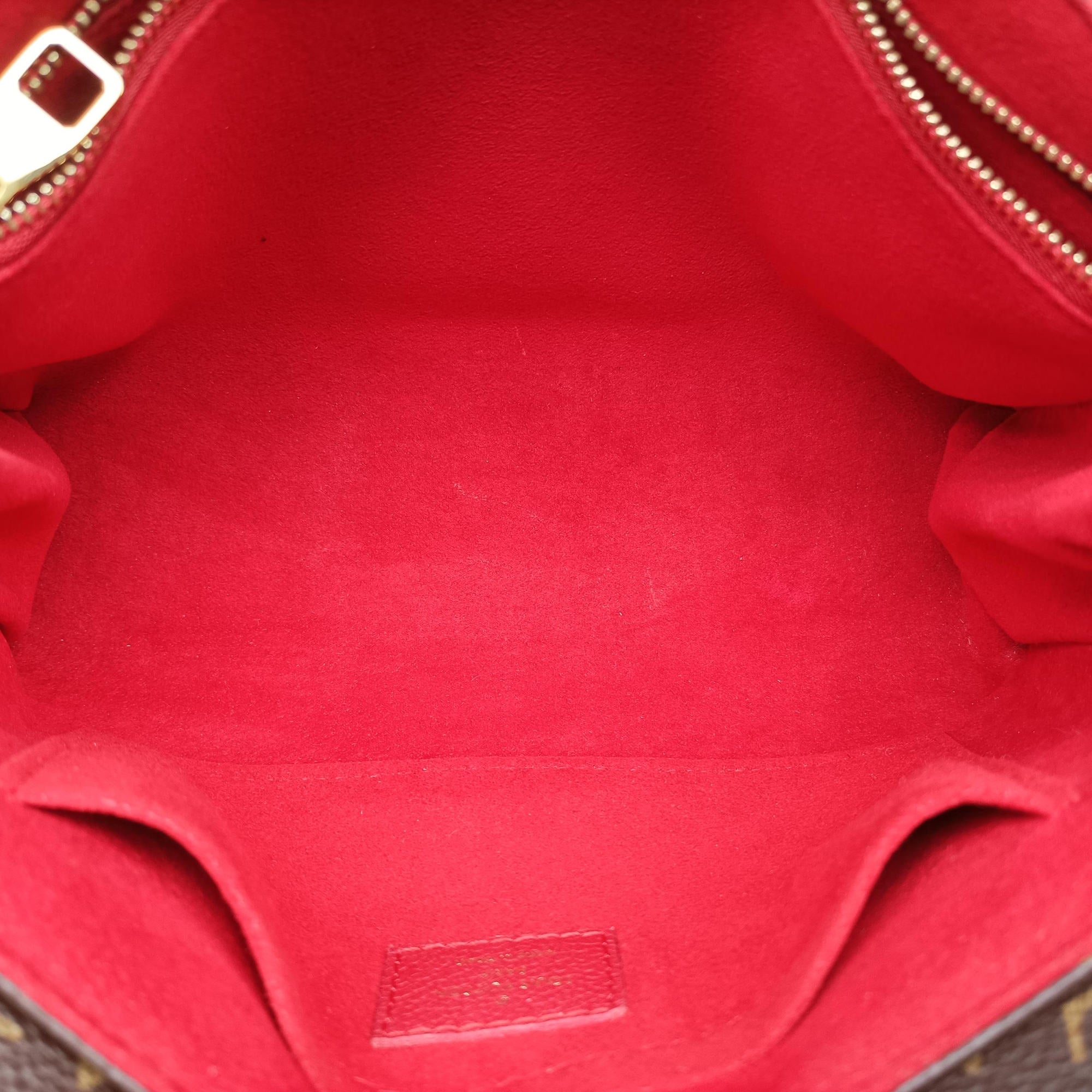 Pre-owned Louis Vuitton SAINT PLACIDE brown×CERISE Monogram Canvas×calf leather M43713 shoulderbag | stylenewstar