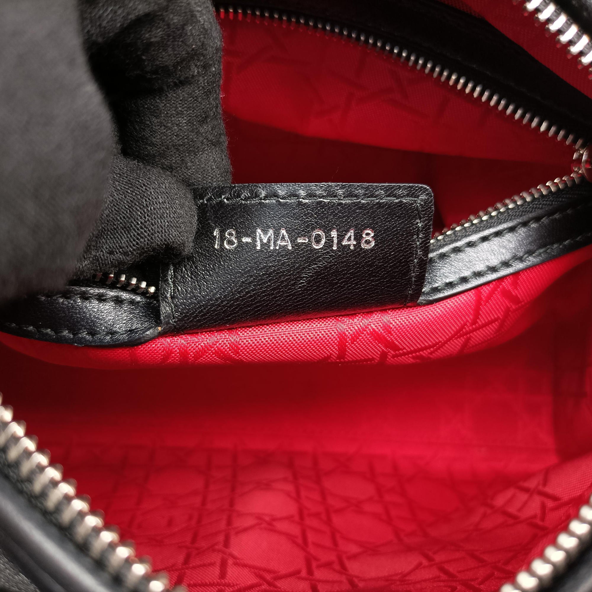 Pre-owned Christian Dior Lady Dior Black lambskin  shoulderbag | stylenewstar