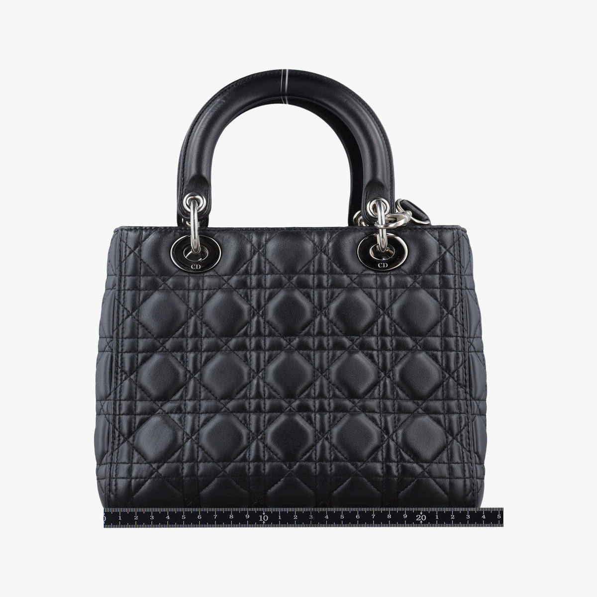Pre-owned Christian Dior Lady Dior Black lambskin  shoulderbag | stylenewstar