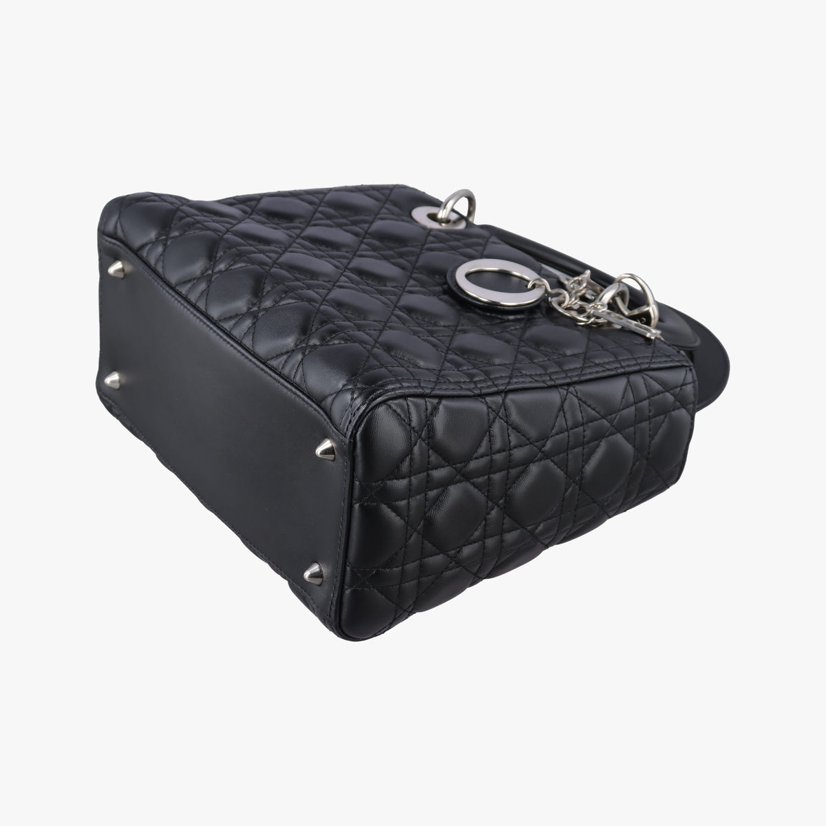 Pre-owned Christian Dior Lady Dior Black lambskin  shoulderbag | stylenewstar