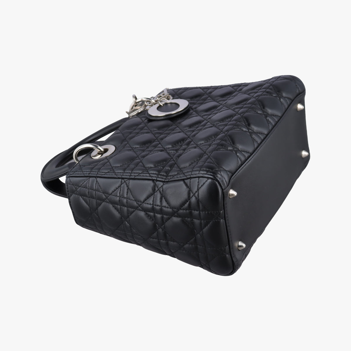 Pre-owned Christian Dior Lady Dior Black lambskin  shoulderbag | stylenewstar