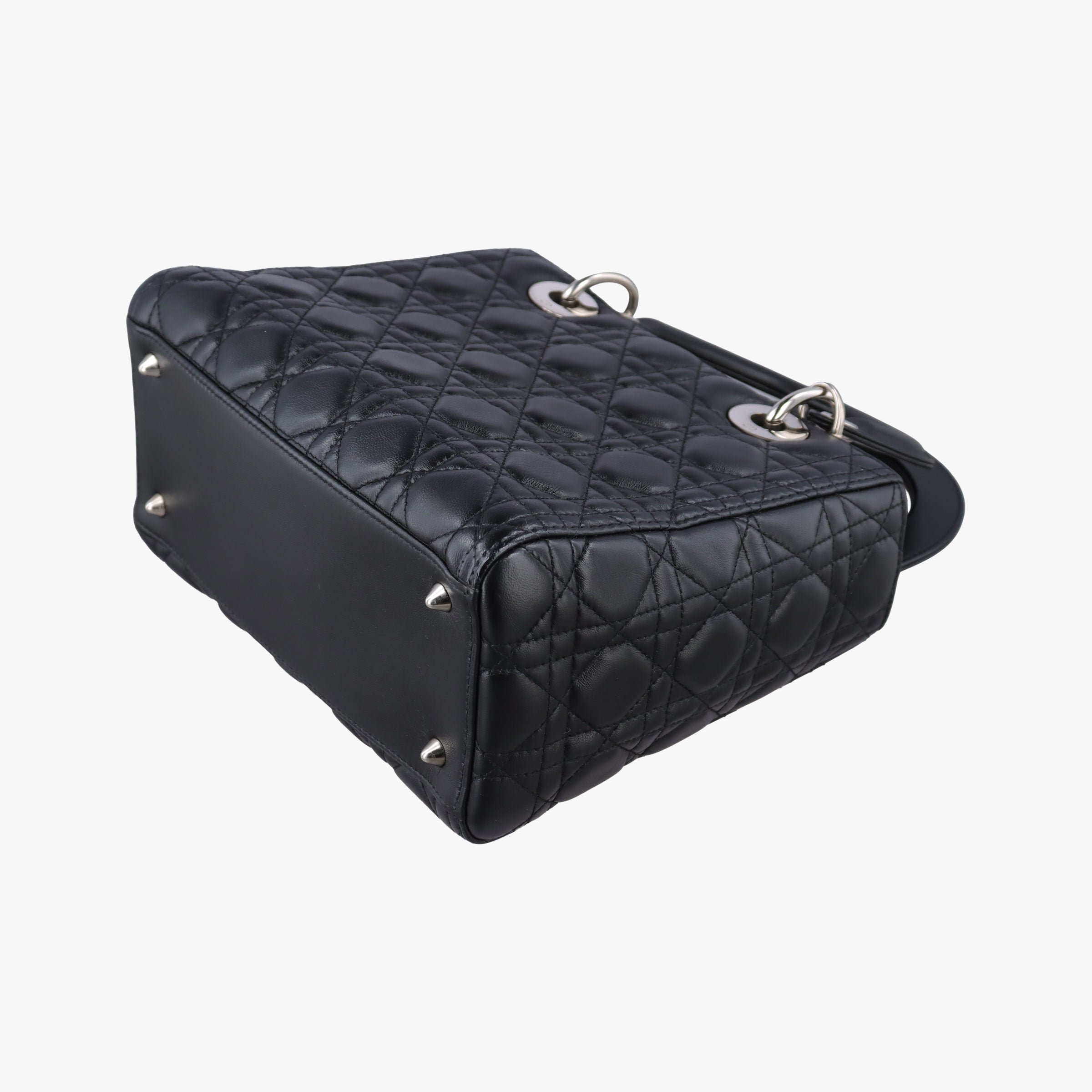 Pre-owned Christian Dior Lady Dior Black lambskin  shoulderbag | stylenewstar