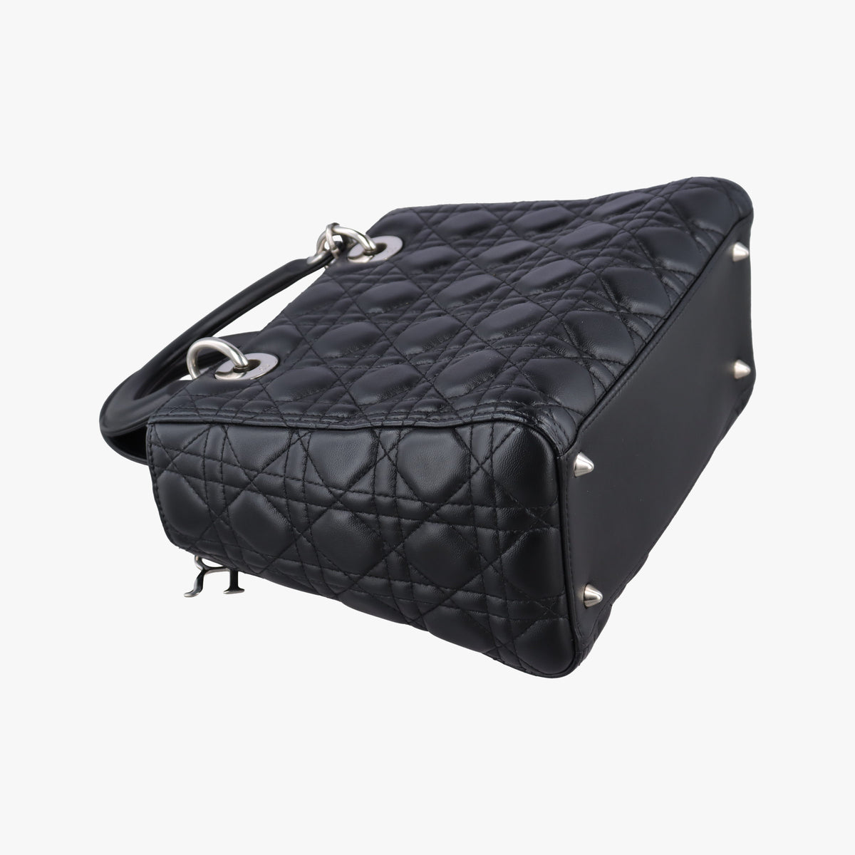 Pre-owned Christian Dior Lady Dior Black lambskin  shoulderbag | stylenewstar