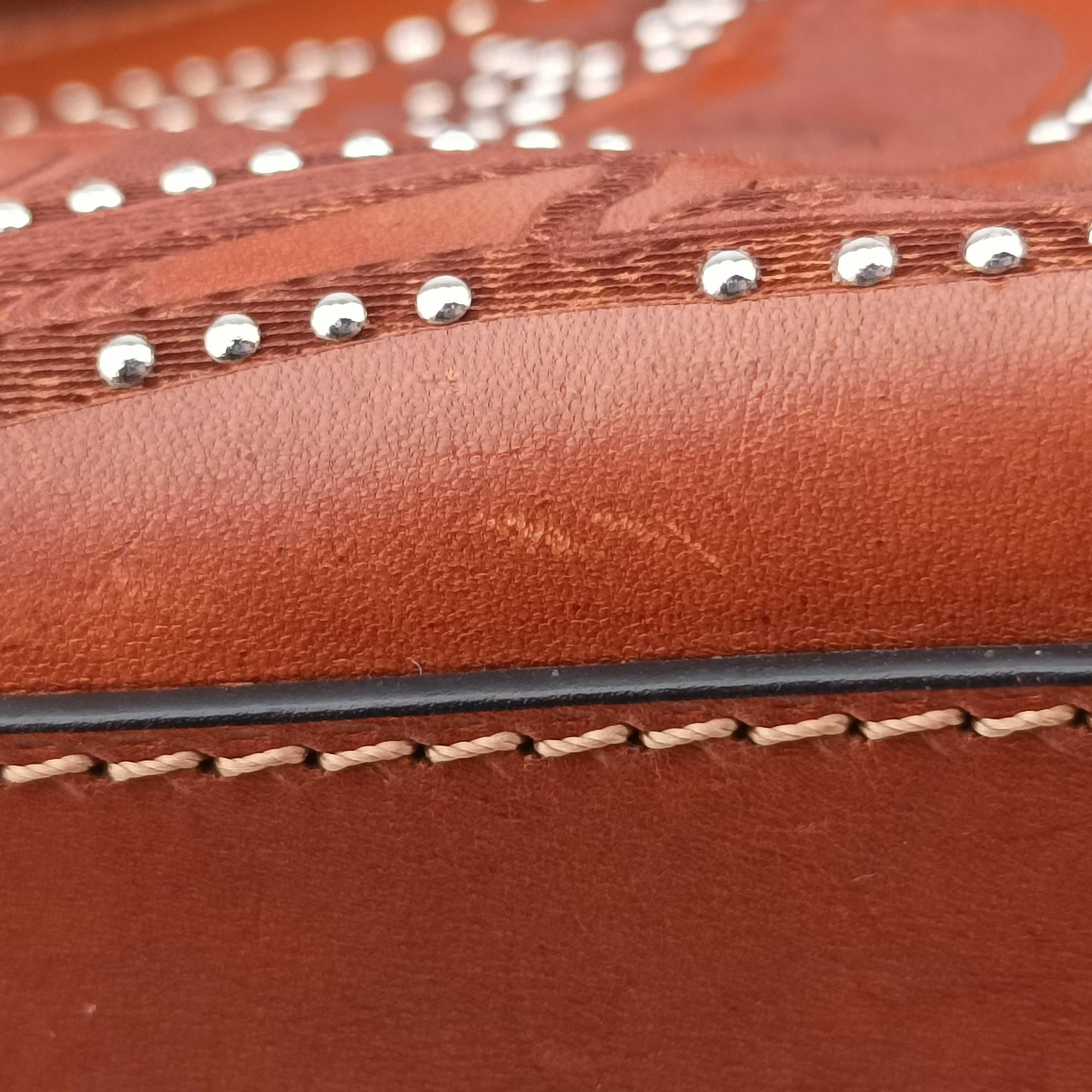 Pre-owned Red Valentino Studded Turn-Lock Brown Leather  shoulderbag | stylenewstar