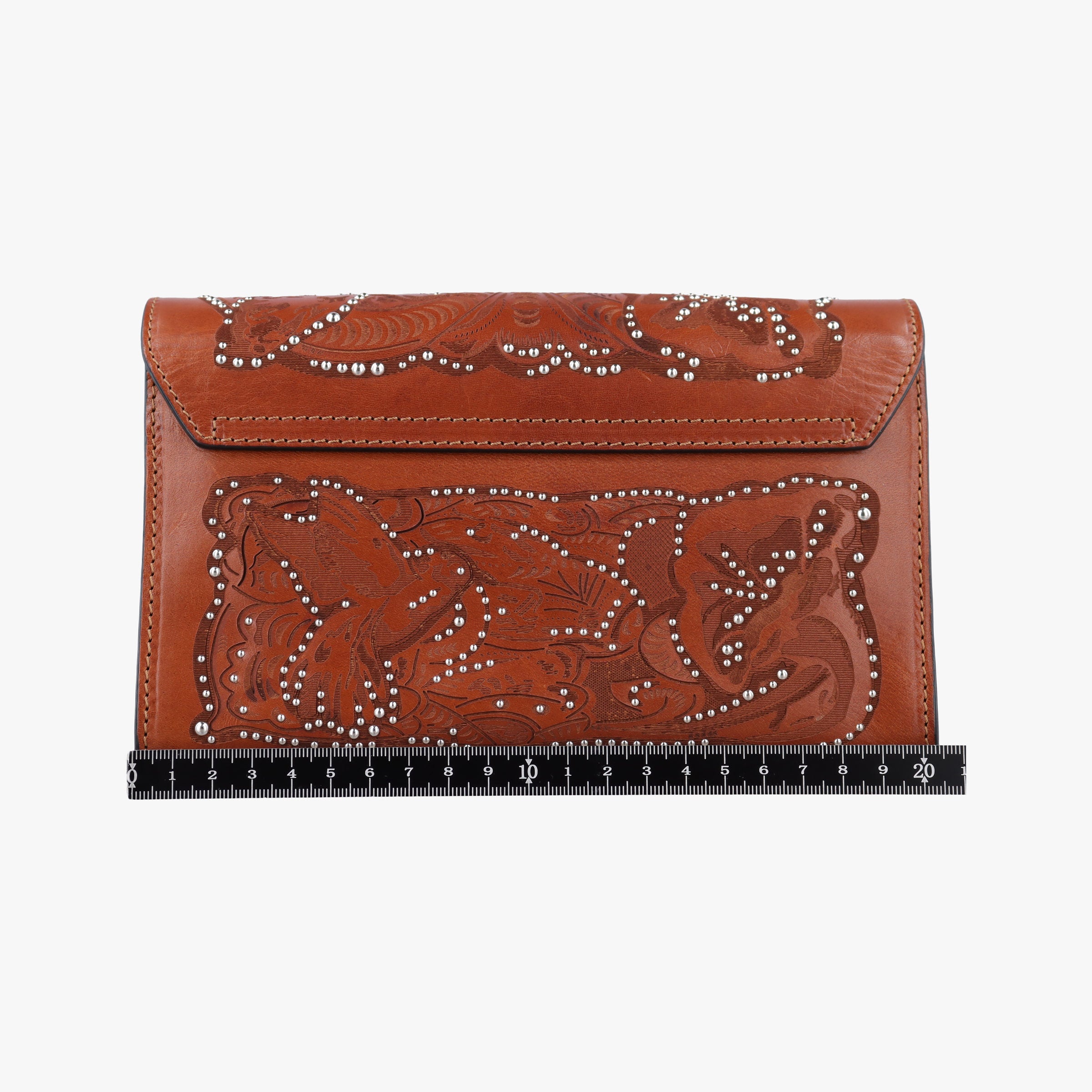 Pre-owned Red Valentino Studded Turn-Lock Brown Leather  shoulderbag | stylenewstar