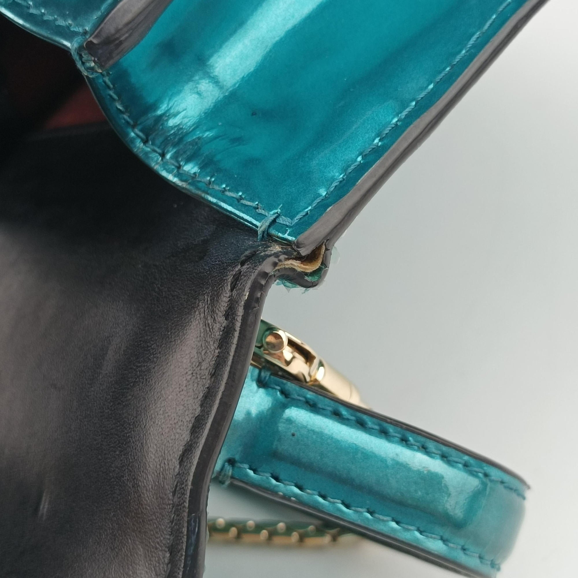 Pre-owned Bvlgari SERPENTI FOREVER Blue Enamel  shoulderbag | stylenewstar