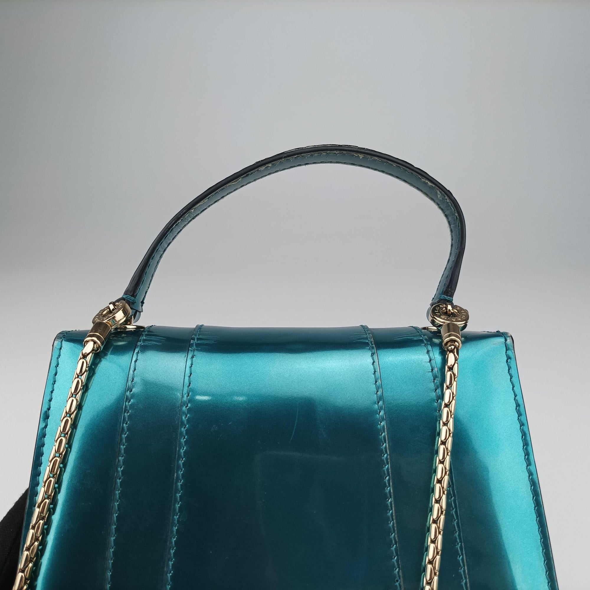 Pre-owned Bvlgari SERPENTI FOREVER Blue Enamel  shoulderbag | stylenewstar