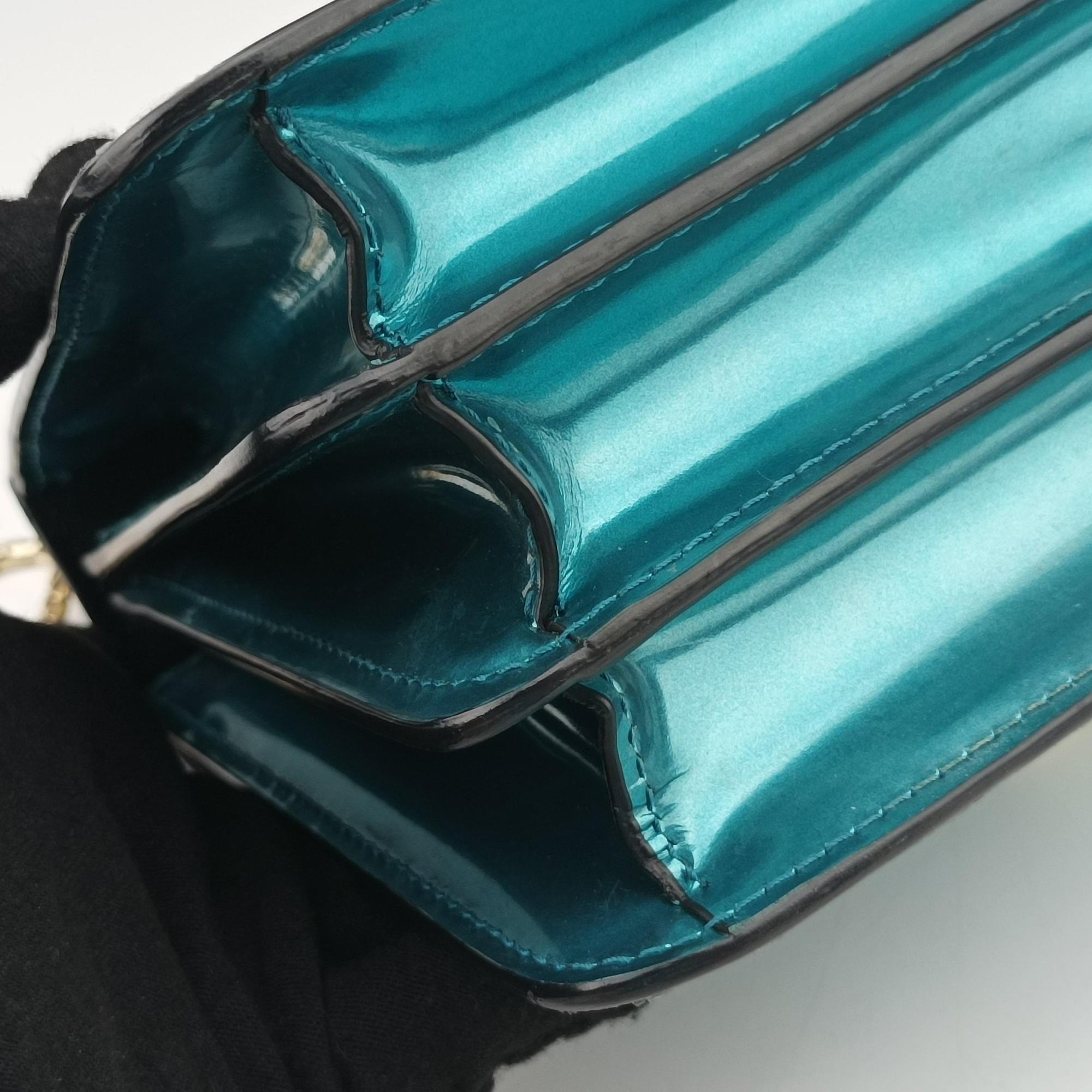 Pre-owned Bvlgari SERPENTI FOREVER Blue Enamel  shoulderbag | stylenewstar