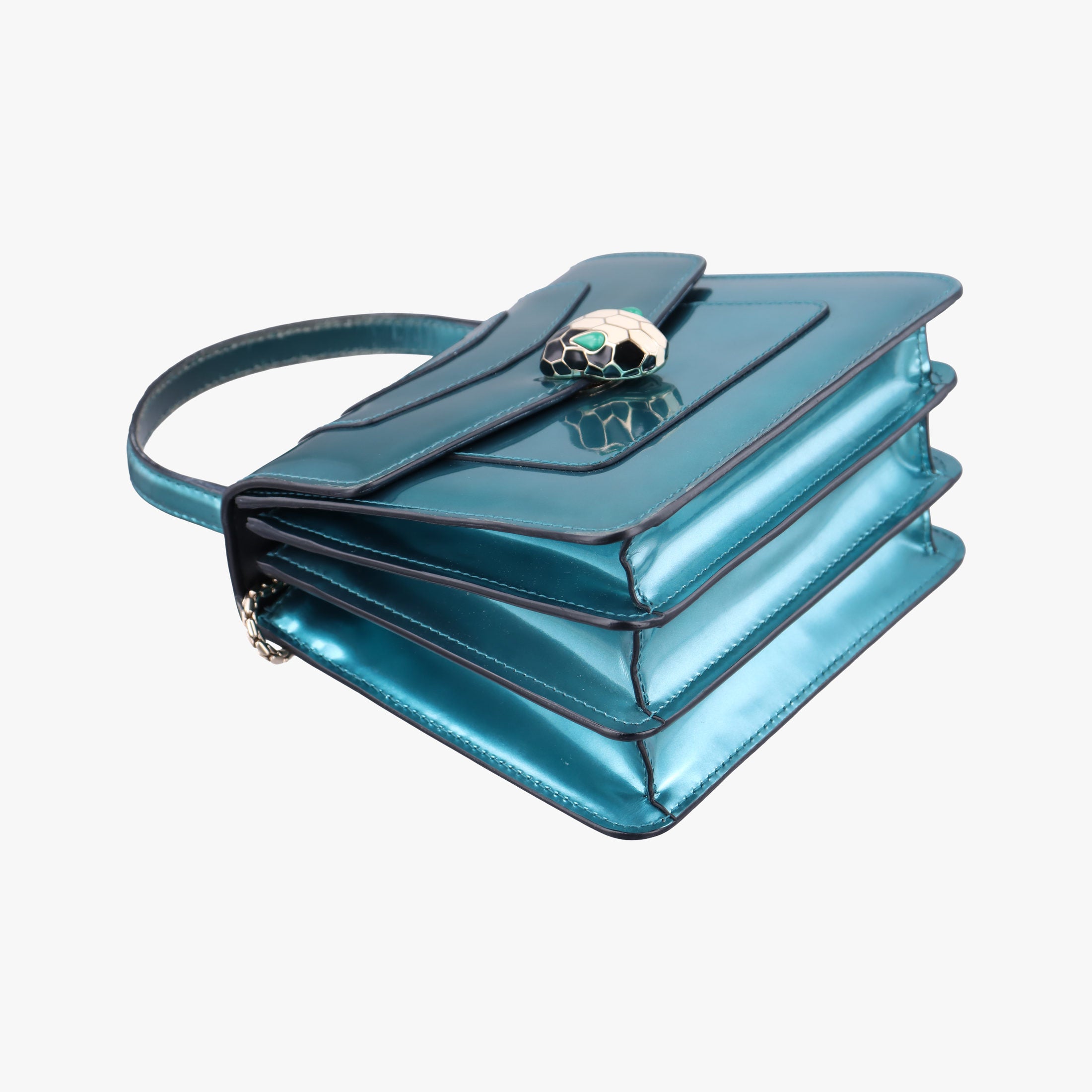 Pre-owned Bvlgari SERPENTI FOREVER Blue Enamel  shoulderbag | stylenewstar