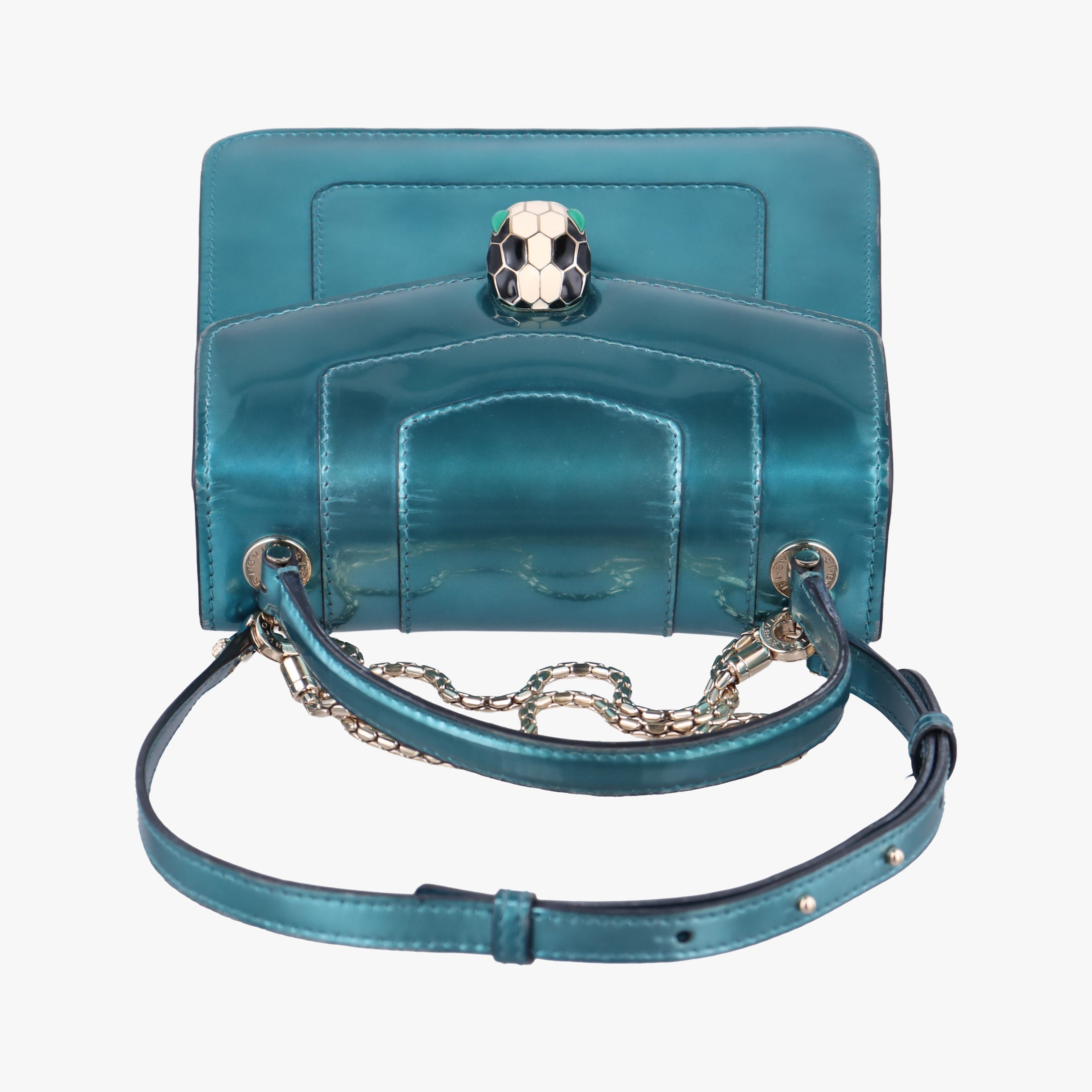 Pre-owned Bvlgari SERPENTI FOREVER Blue Enamel  shoulderbag | stylenewstar