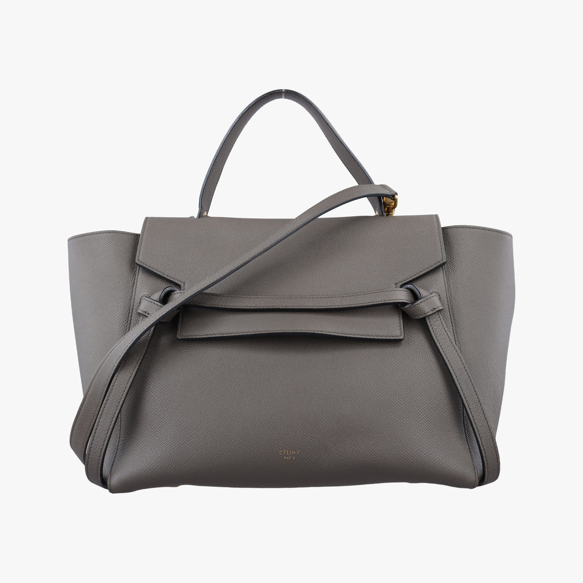 Vintage Celine Belt Mini Grey Leather  shoulderbag | stylenewstar