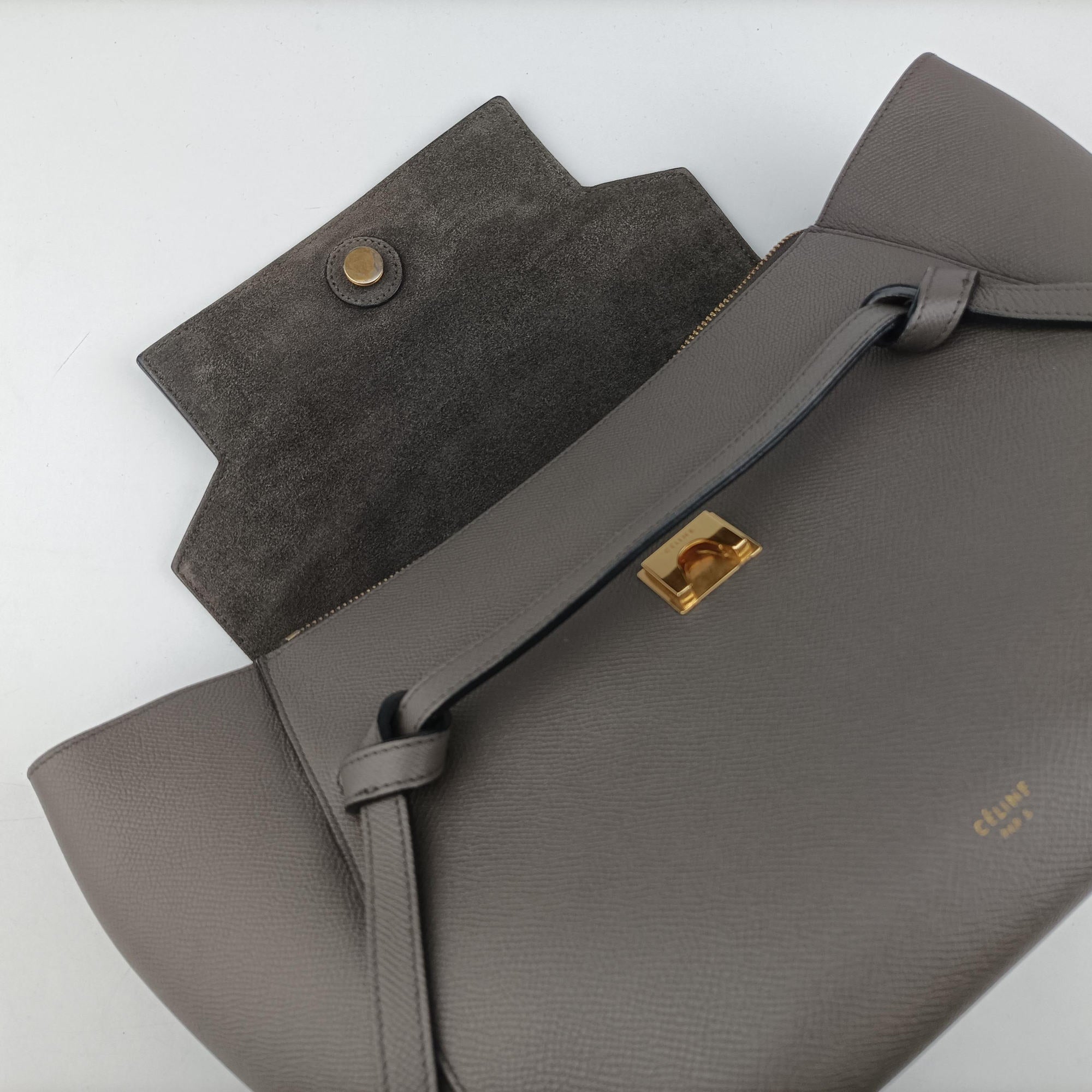 Vintage Celine Belt Mini Grey Leather  shoulderbag | stylenewstar