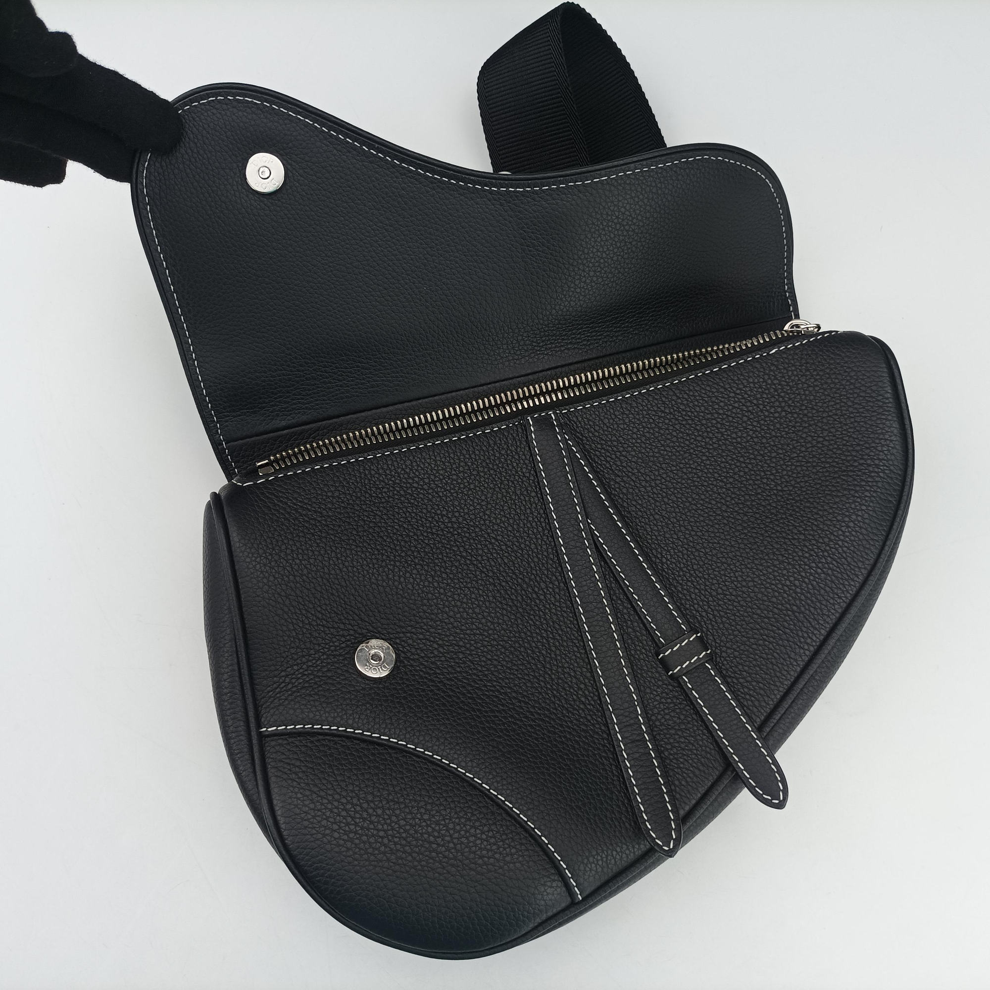 Vintage Christian Dior saddle Black leather  bum bag/waist bag | stylenewstar