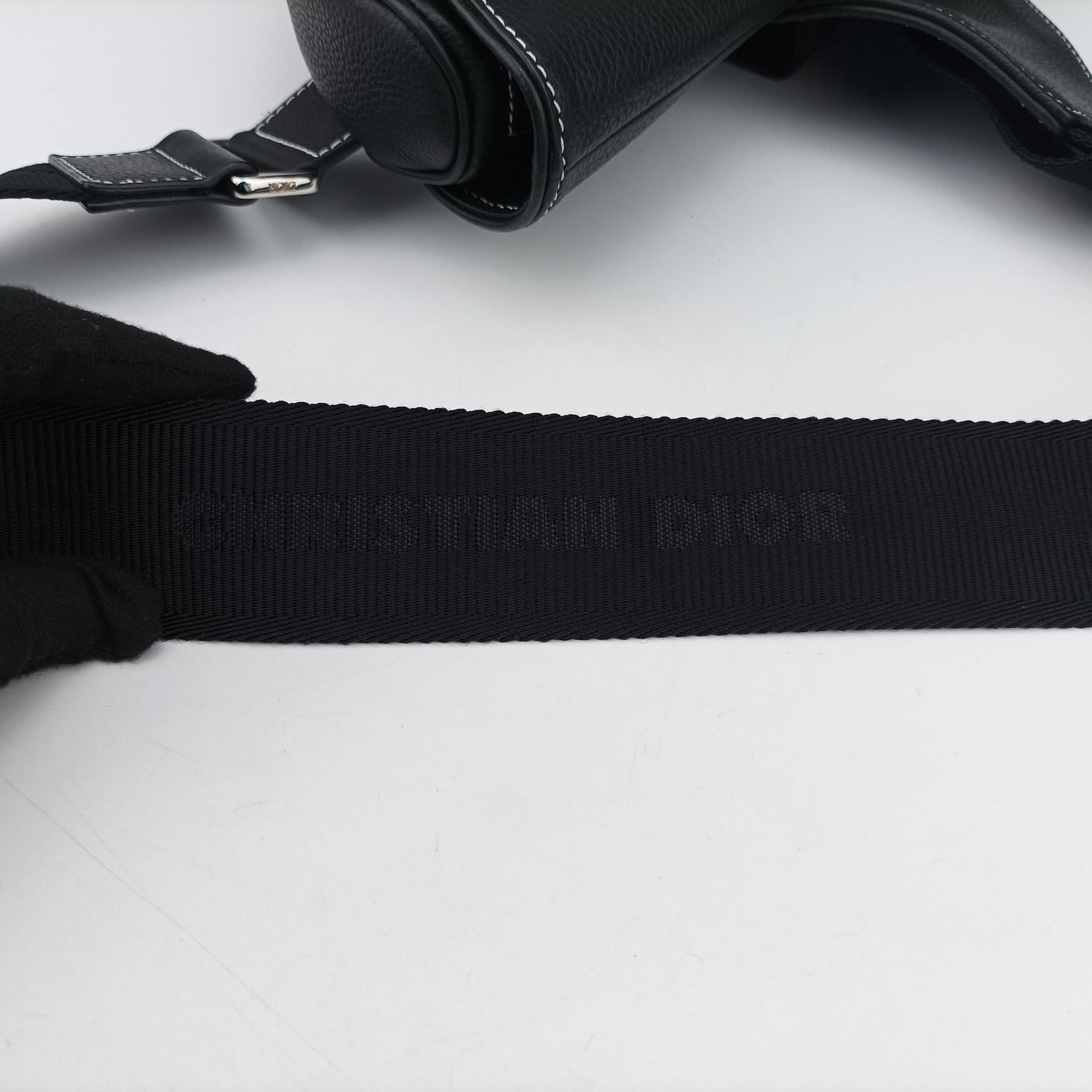 Vintage Christian Dior saddle Black leather  bum bag/waist bag | stylenewstar