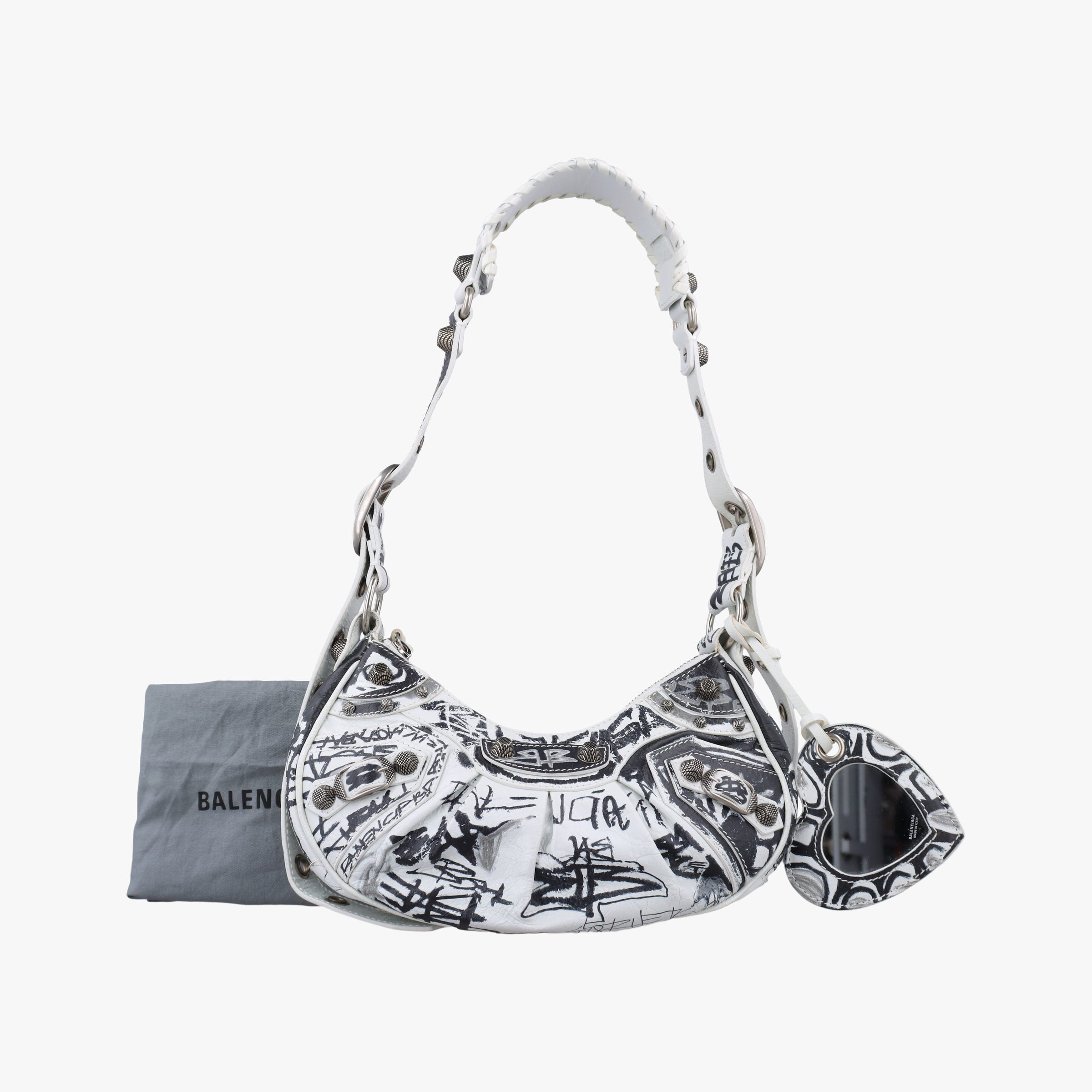 Vintage Balenciaga Le Cagole White × Black lambskin  shoulderbag | stylenewstar