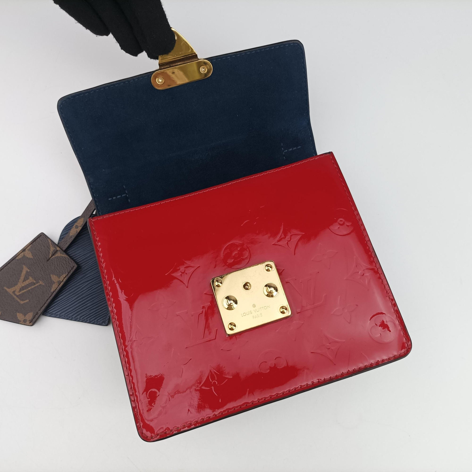 Pre-owned Louis Vuitton Spring street PM Scarlet Red Vernis×Epir×Monogram Canvas M90505 shoulderbag | stylenewstar