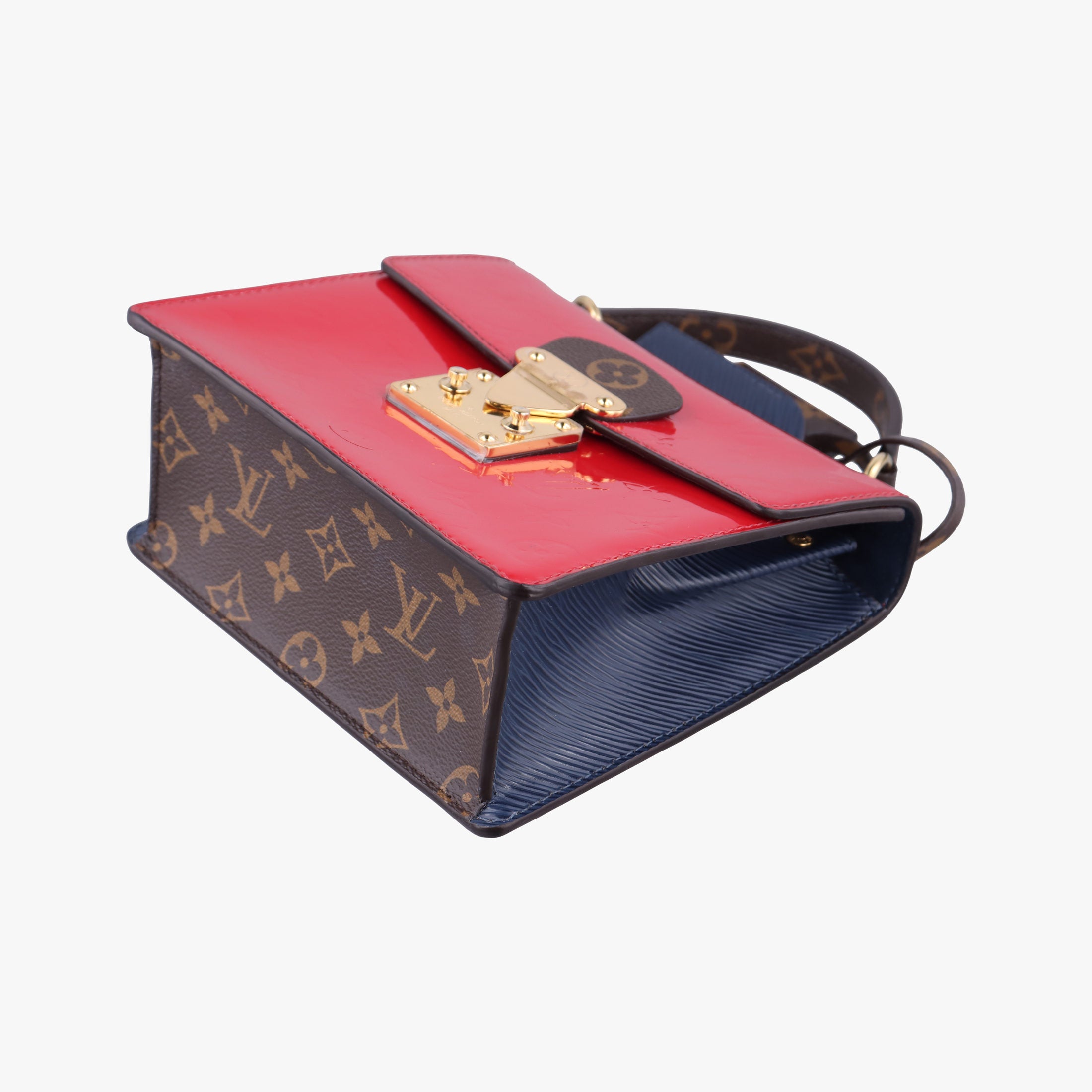 Pre-owned Louis Vuitton Spring street PM Scarlet Red Vernis×Epir×Monogram Canvas M90505 shoulderbag | stylenewstar