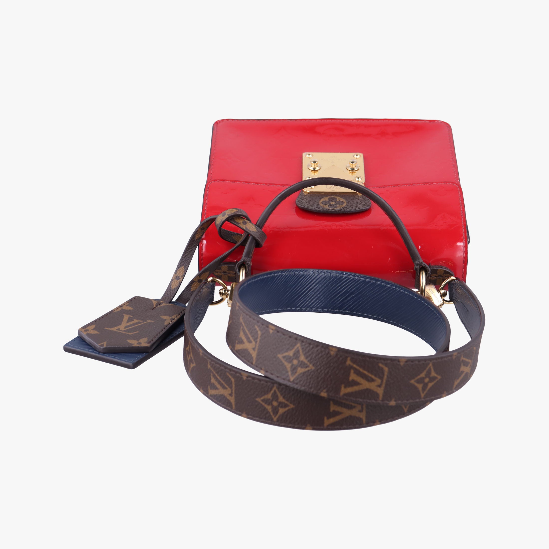 Pre-owned Louis Vuitton Spring street PM Scarlet Red Vernis×Epir×Monogram Canvas M90505 shoulderbag | stylenewstar