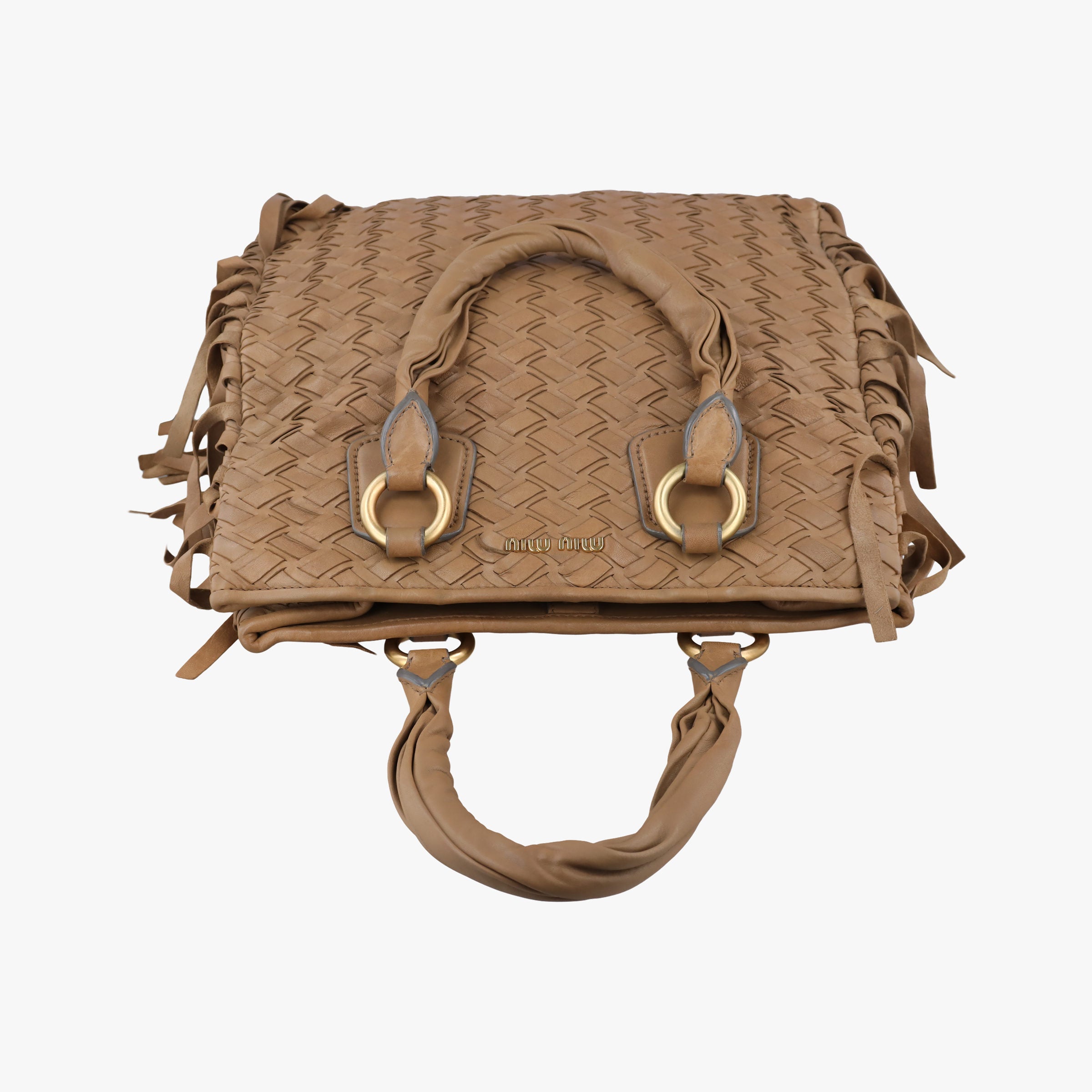 Vintage Miu Miu Intrecciato Brown leather  handbag | stylenewstar