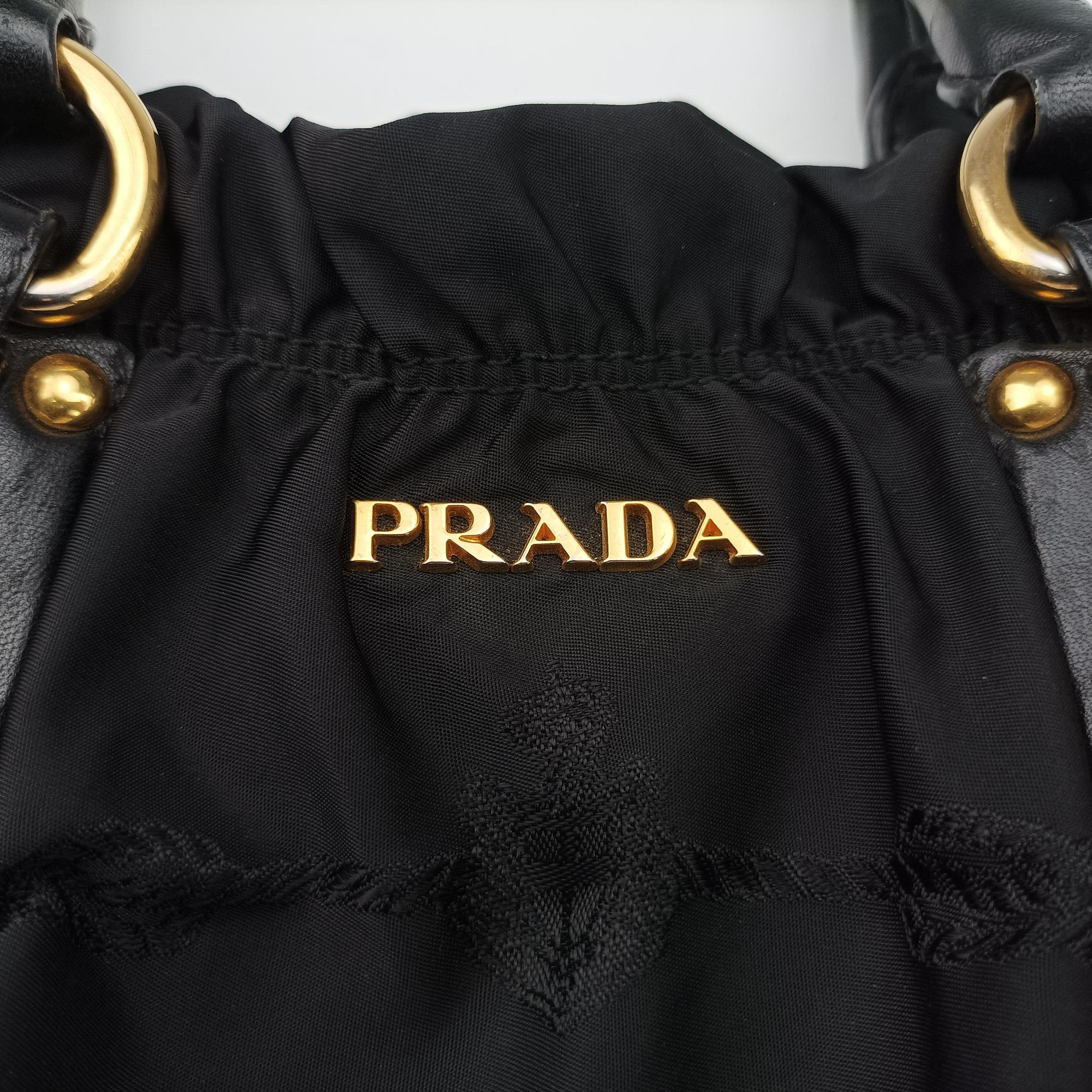 Pre-owned Prada Gaufre Black Nylon BR4259 shoulderbag | stylenewstar