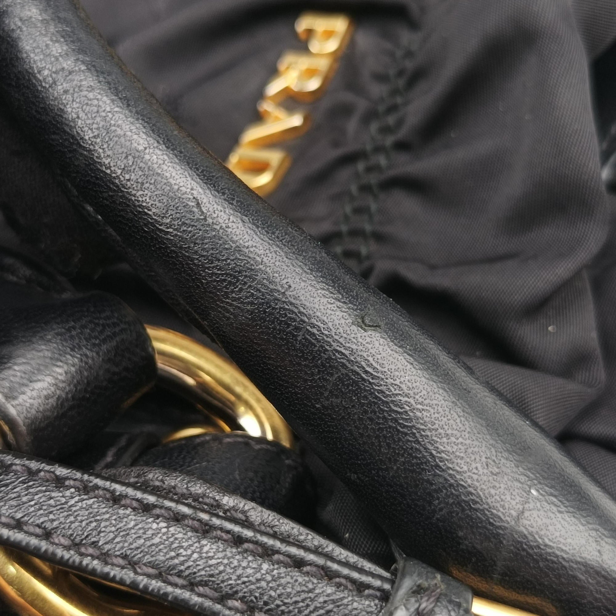 Pre-owned Prada Gaufre Black Nylon BR4259 shoulderbag | stylenewstar