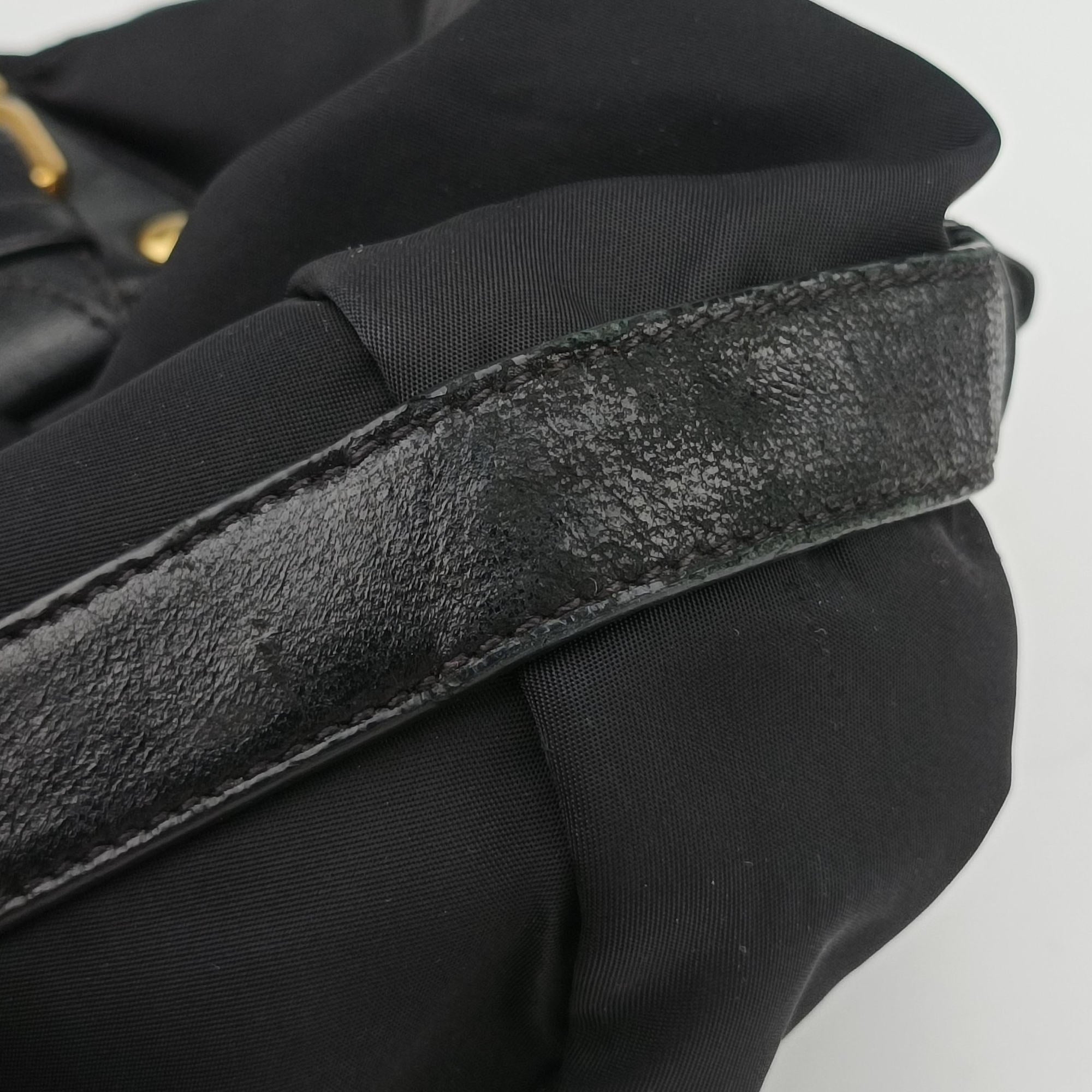 Pre-owned Prada Gaufre Black Nylon BR4259 shoulderbag | stylenewstar