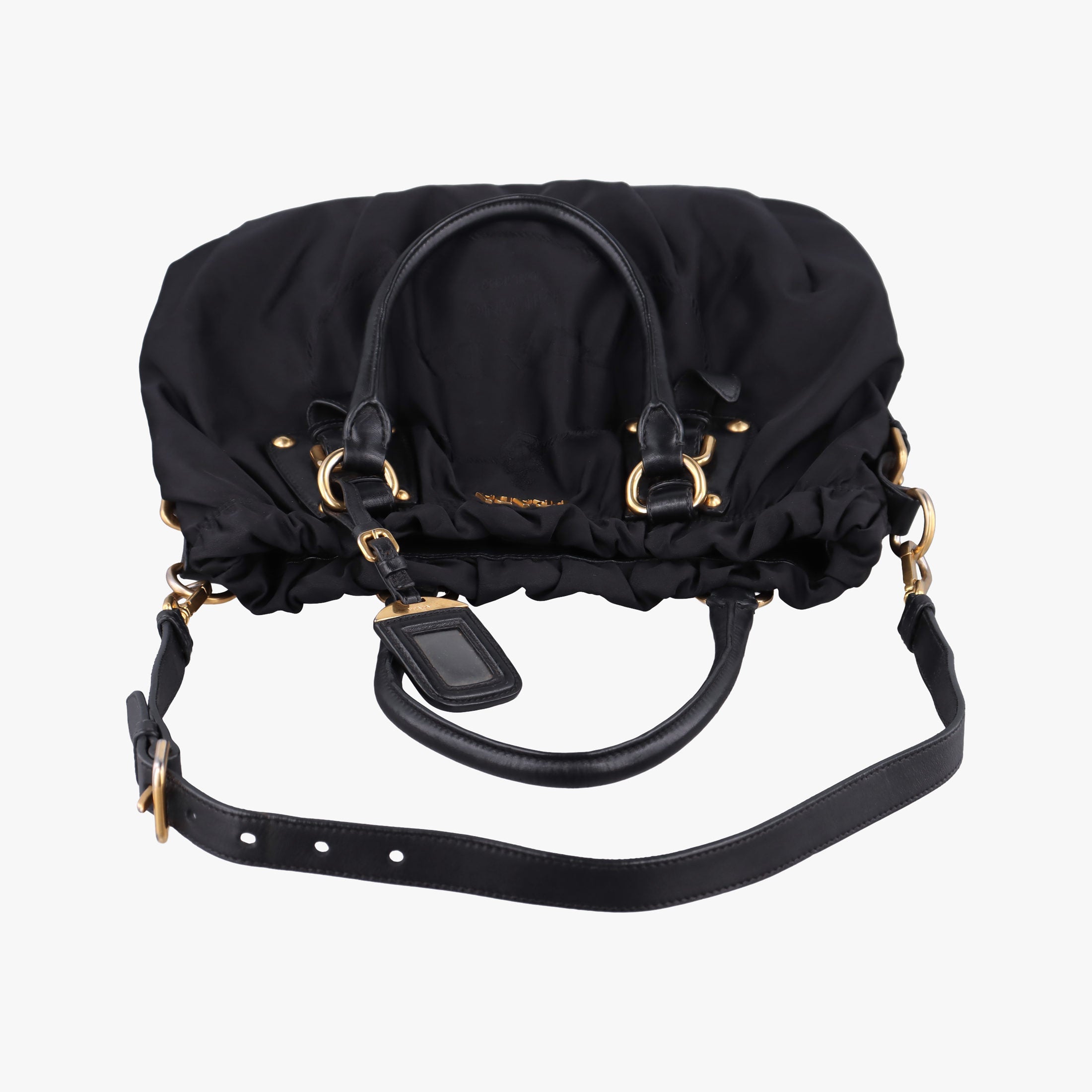 Pre-owned Prada Gaufre Black Nylon BR4259 shoulderbag | stylenewstar