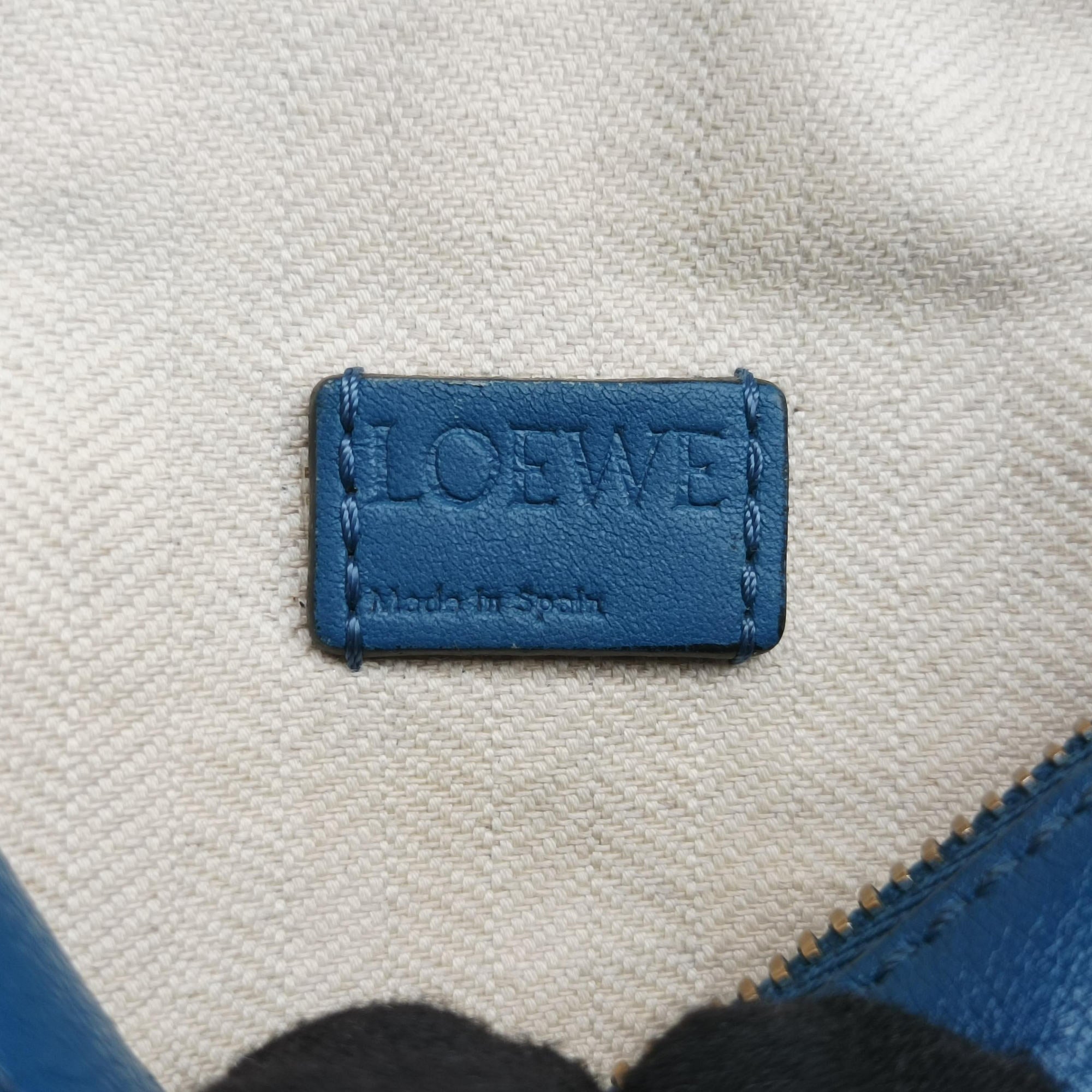 Pre-owned Loewe Puzzle mini Blue Leather  shoulderbag | stylenewstar