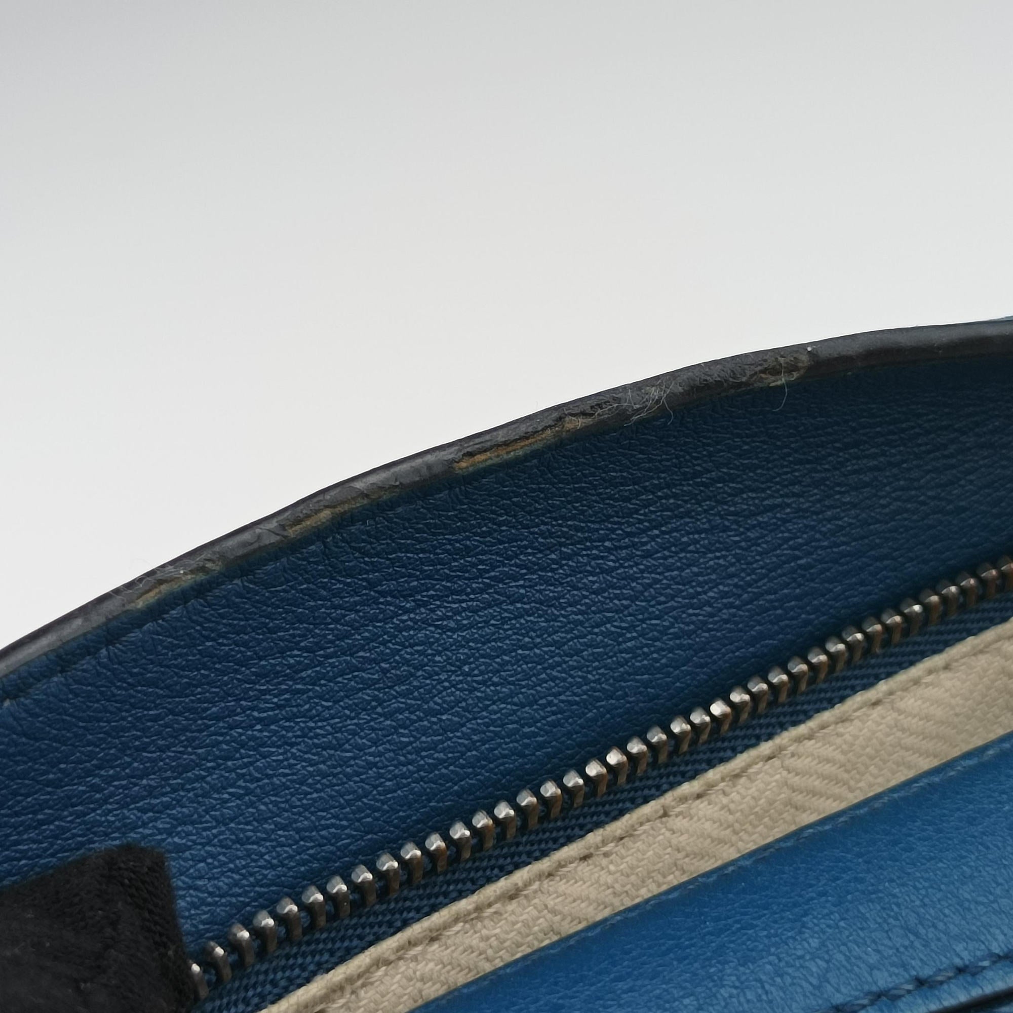 Pre-owned Loewe Puzzle mini Blue Leather  shoulderbag | stylenewstar
