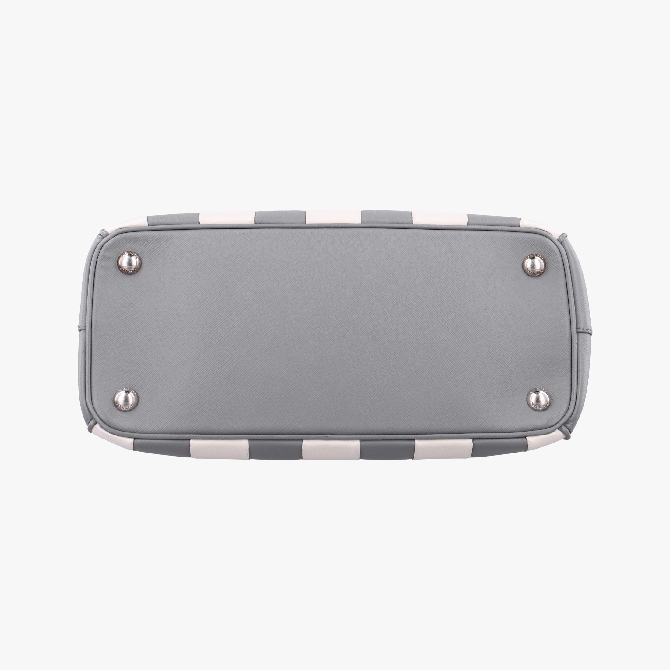 Vintage Prada Galleria White× Gray Saffiano Leather  shoulderbag | stylenewstar